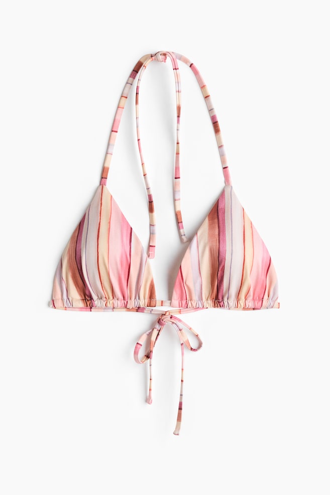 Haut de maillot triangle paddé - Rose clair/rayé/Orange pâle/Violet - 1