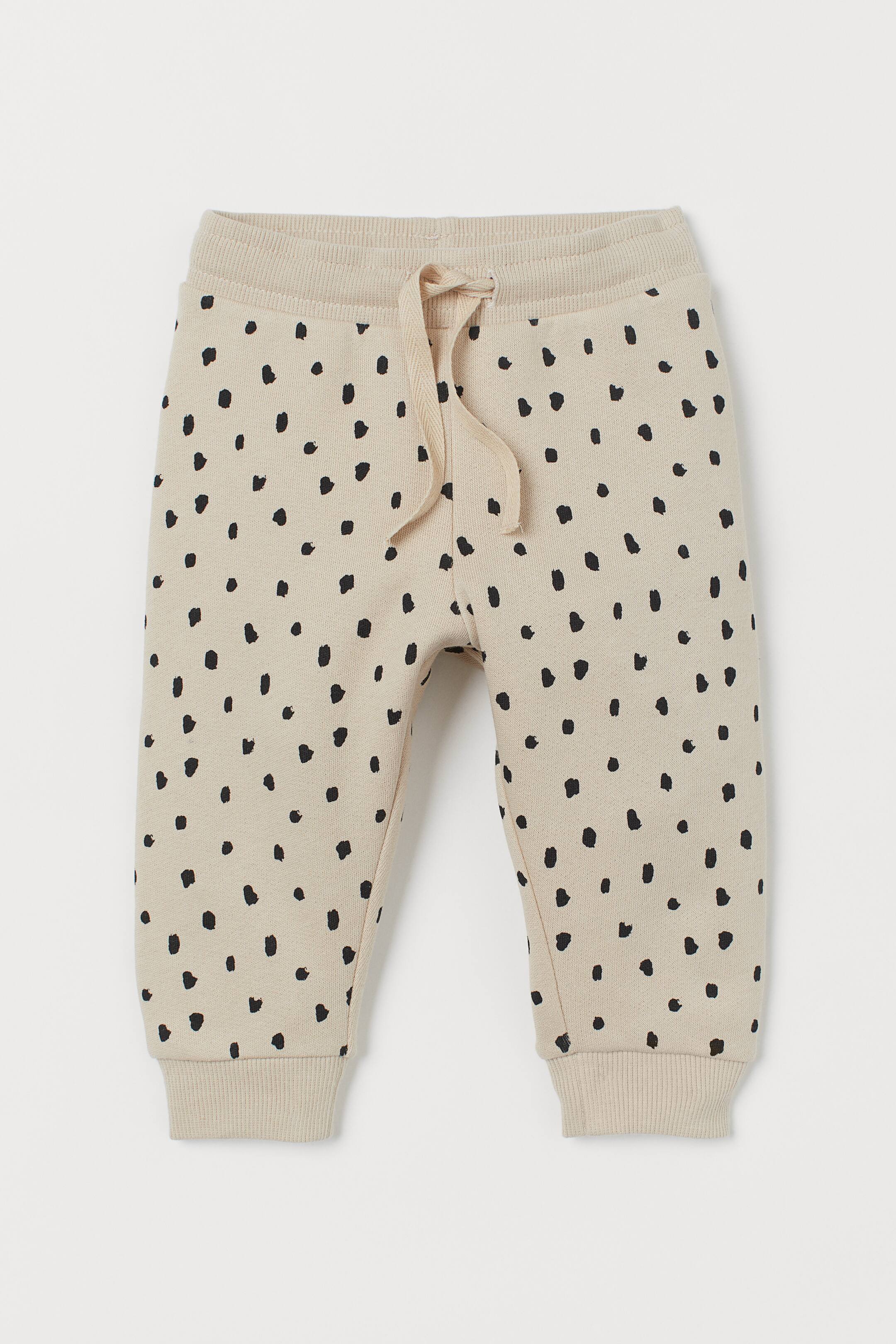 Visa större bild: Sweatpants i bomull - Ljusbeige/Prickig - BARN | H&M FI 1