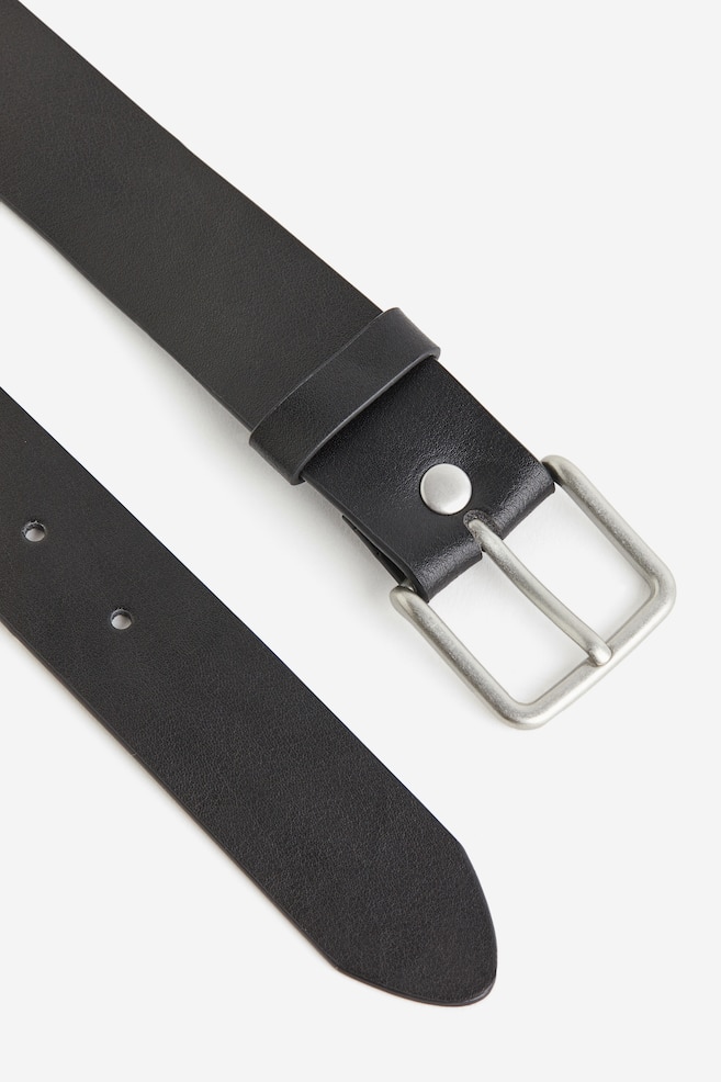 Leather belt - Black/Black - 2