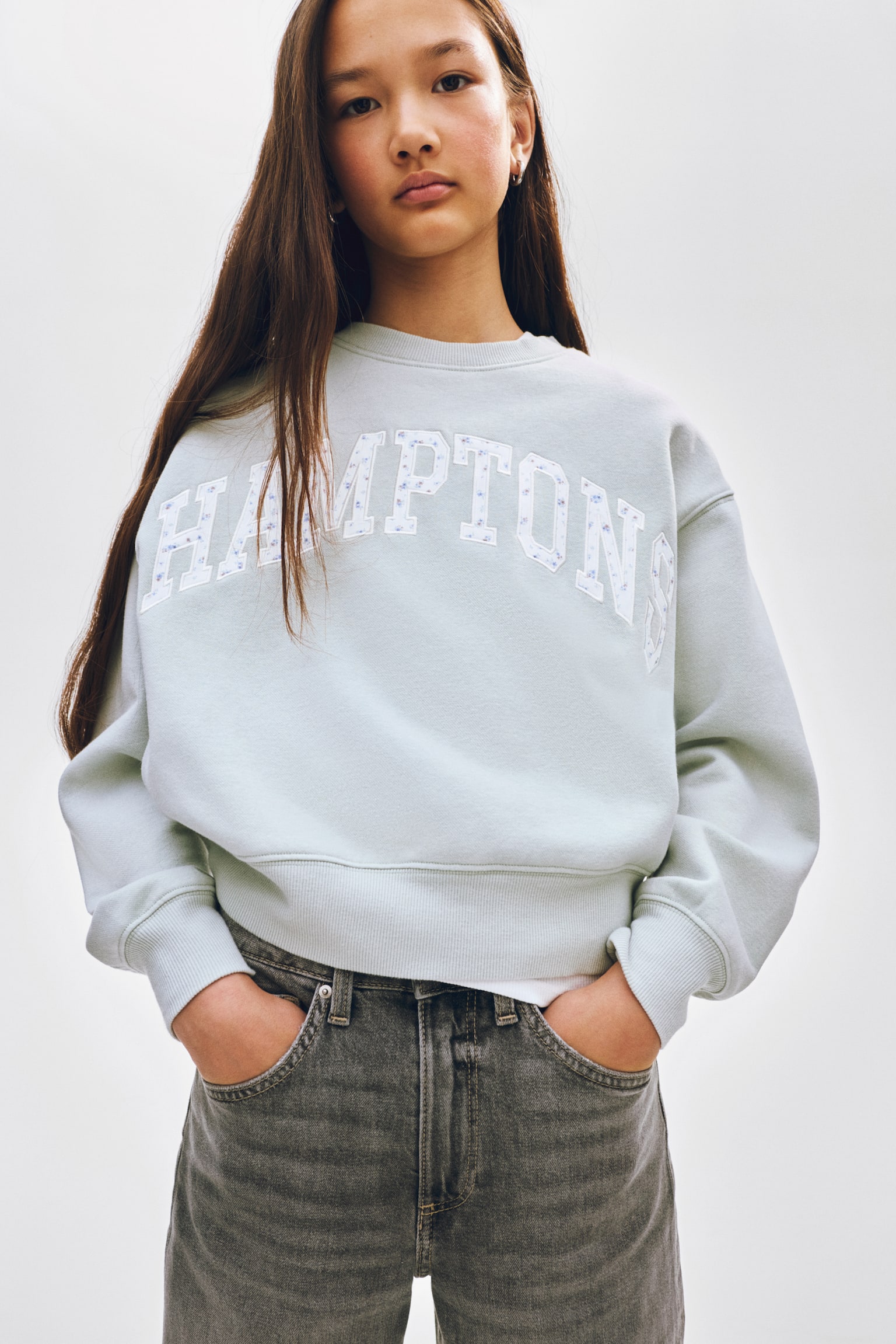 סווטשירט עם מוטיב - ירוק בהיר/Hamptons - 1