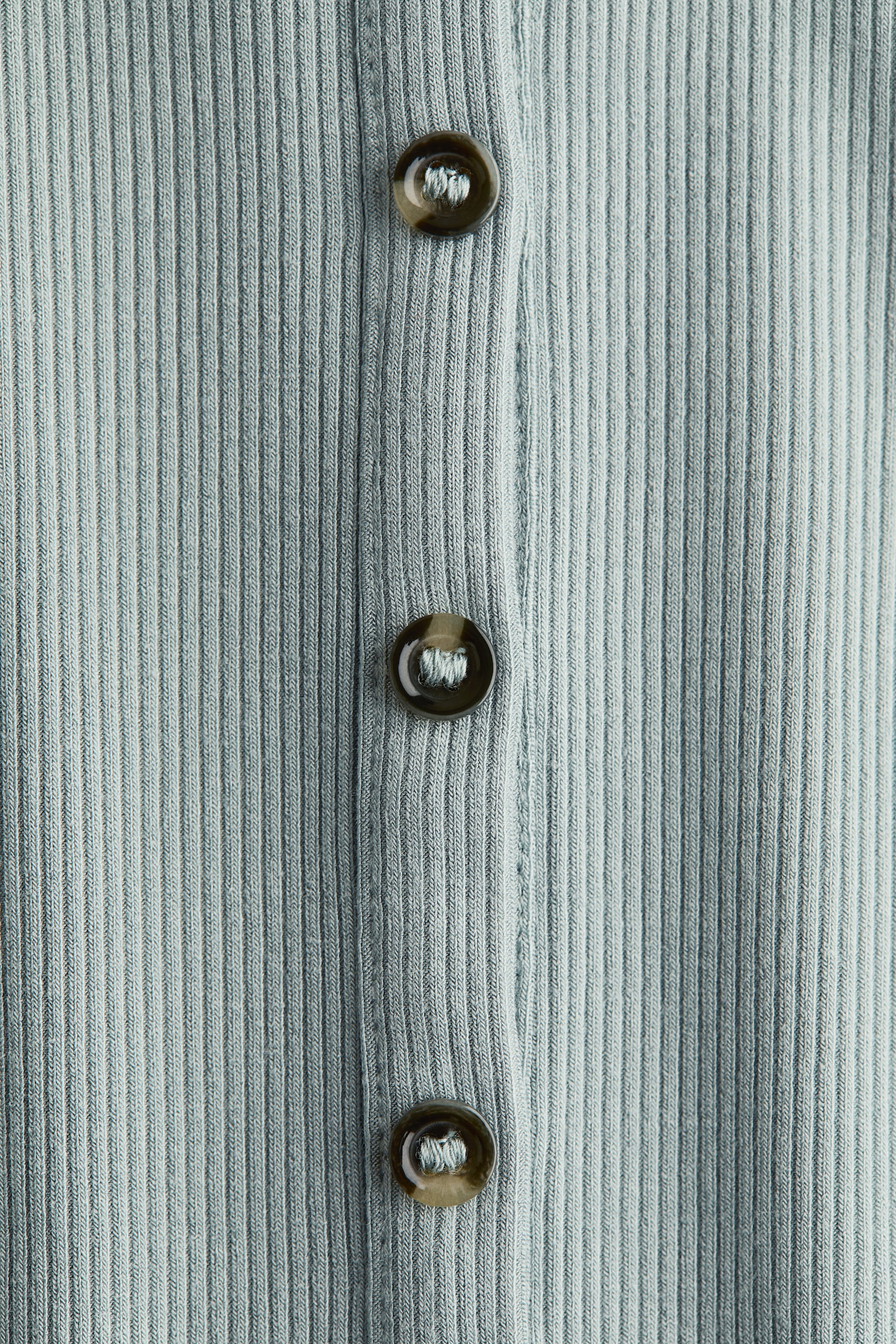 Ribbed viscose top - Light dusty turquoise/Cream/Navy blue - 4