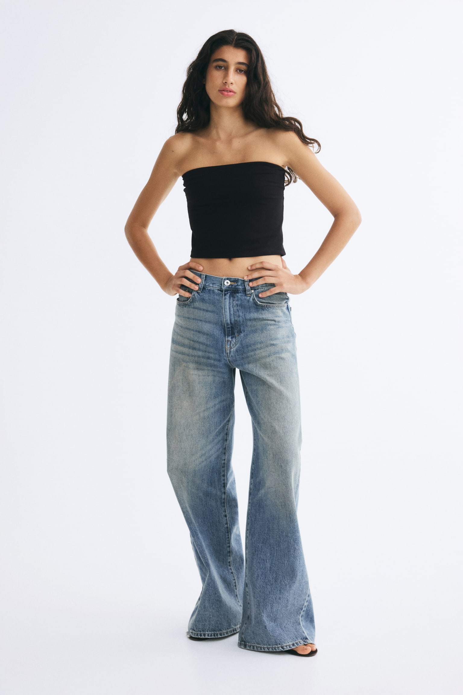 Женский топ H&M Cotton Tube Top, цвет: Чёрный — фото 3