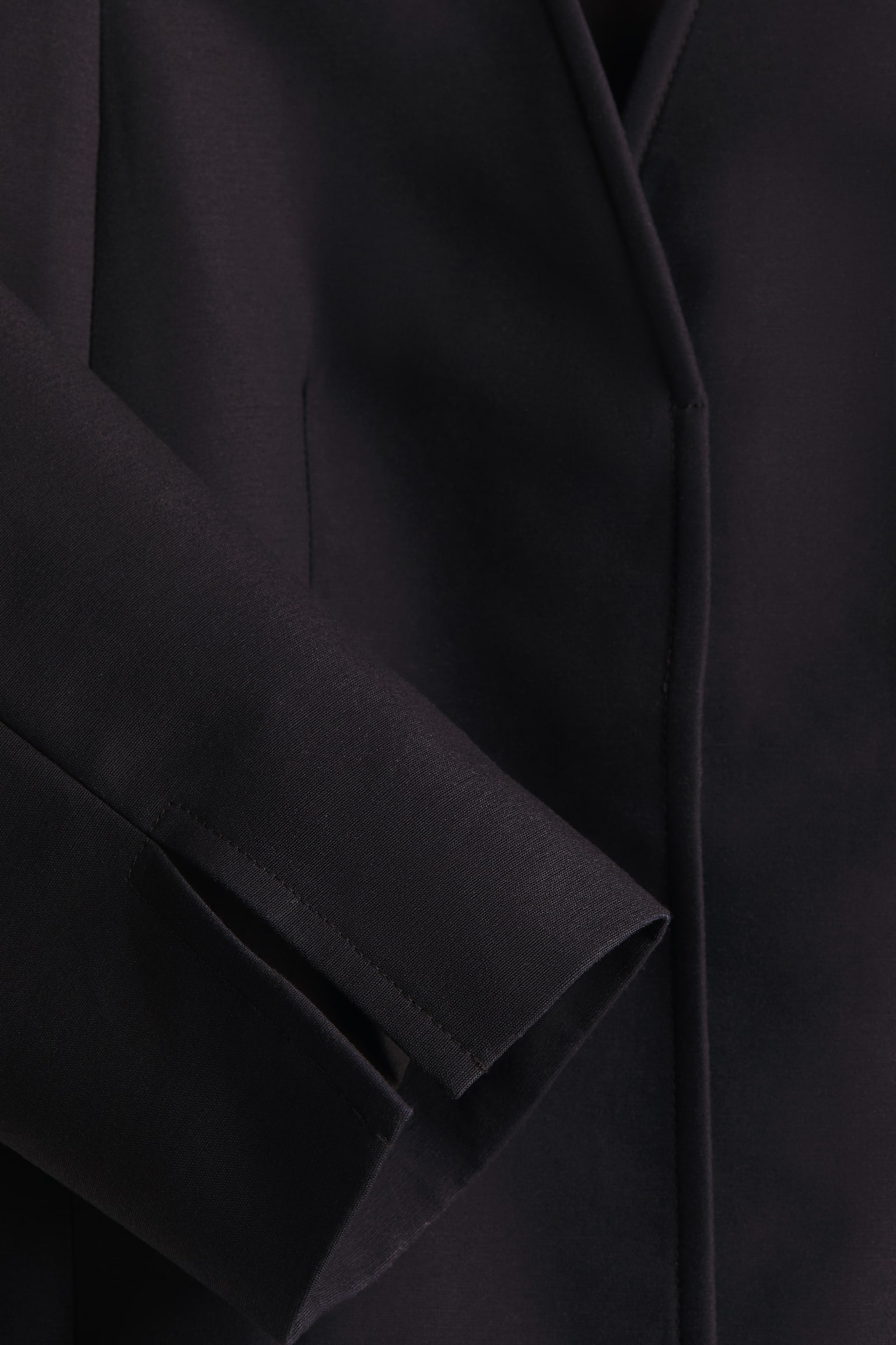 Square-neck cotton blazer - Black - 5