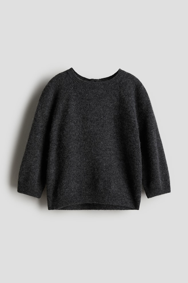 Cashmere Knit Sweater - Dark gray/Light beige/Light beige/Brown - 1
