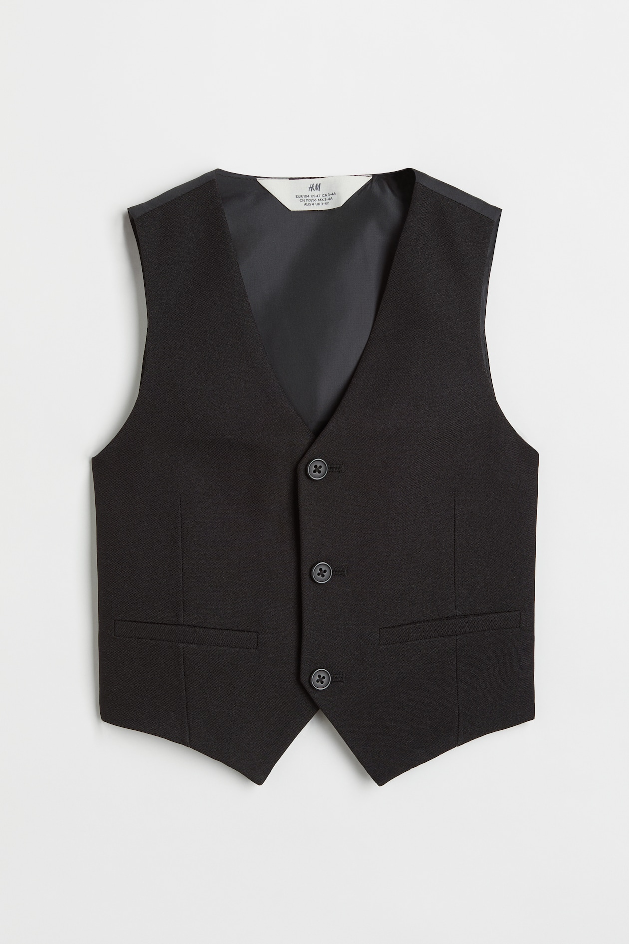 Suit Vest - Sleeveless - Regular length - Black - Kids | H&M US