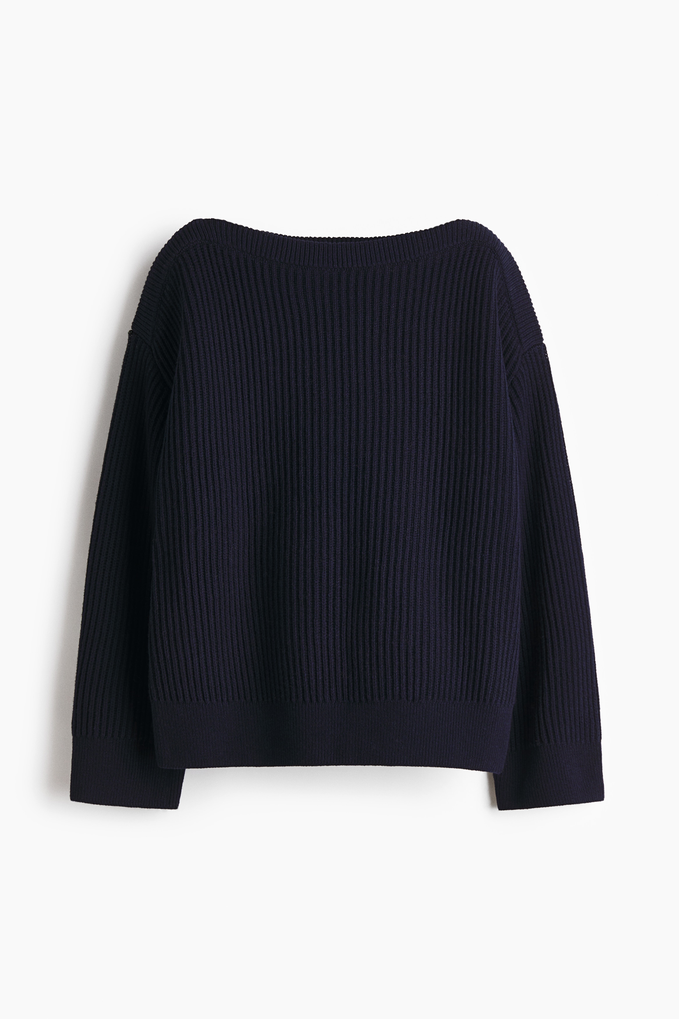 Oversized Wool-Blend Sweater - Navy blue/Cream
