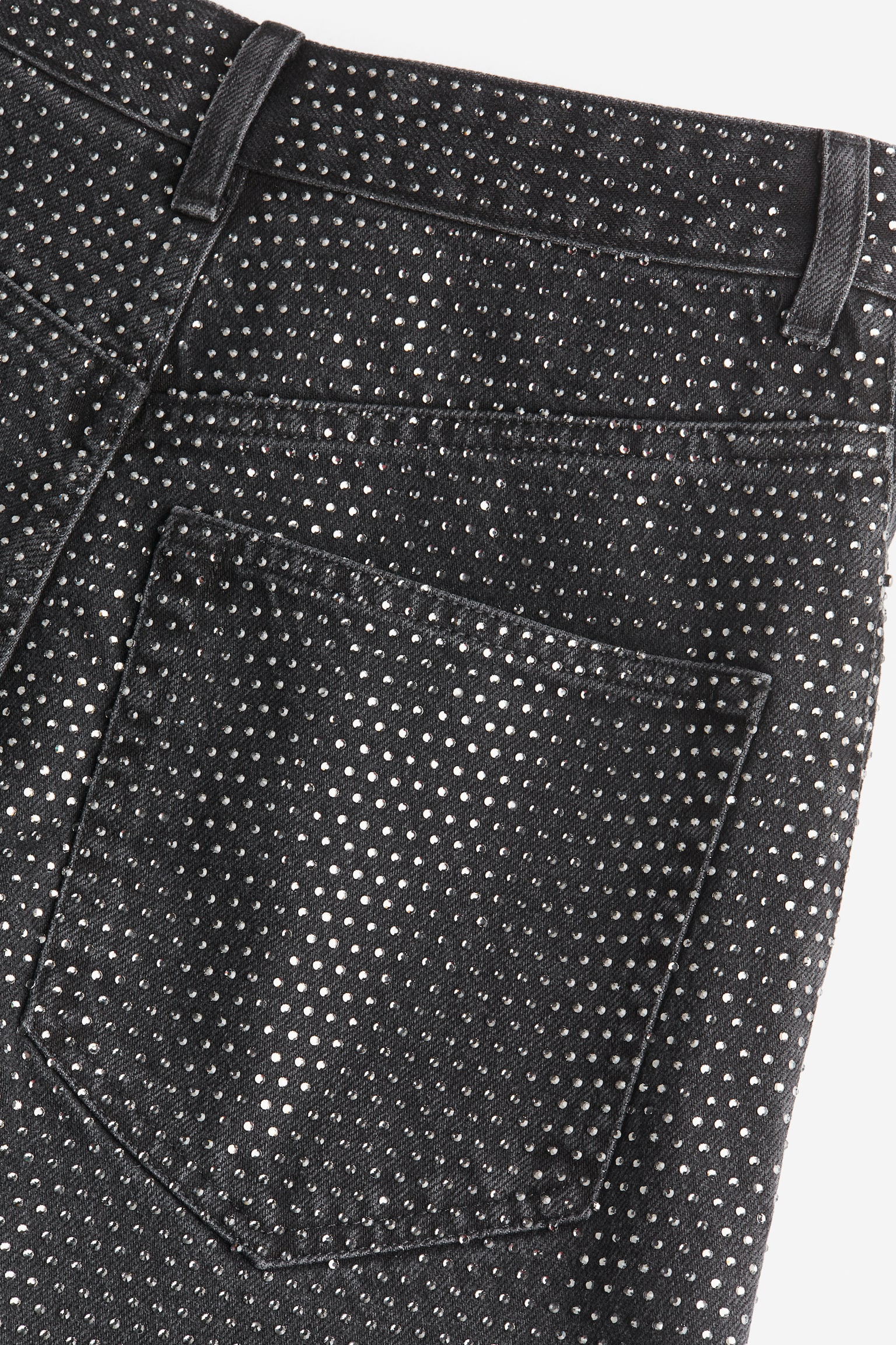 Quần jean đính hạt giả kim cương - Màu xám than/Màu bạc - 2