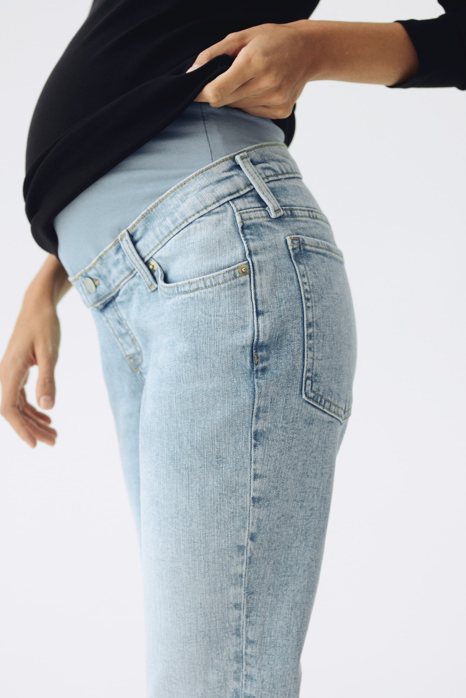 MAMA Slim Straight High Jeans - Jasnoniebieski denim/Ciemnoszary denim/Ciemnoniebieski denim - 3