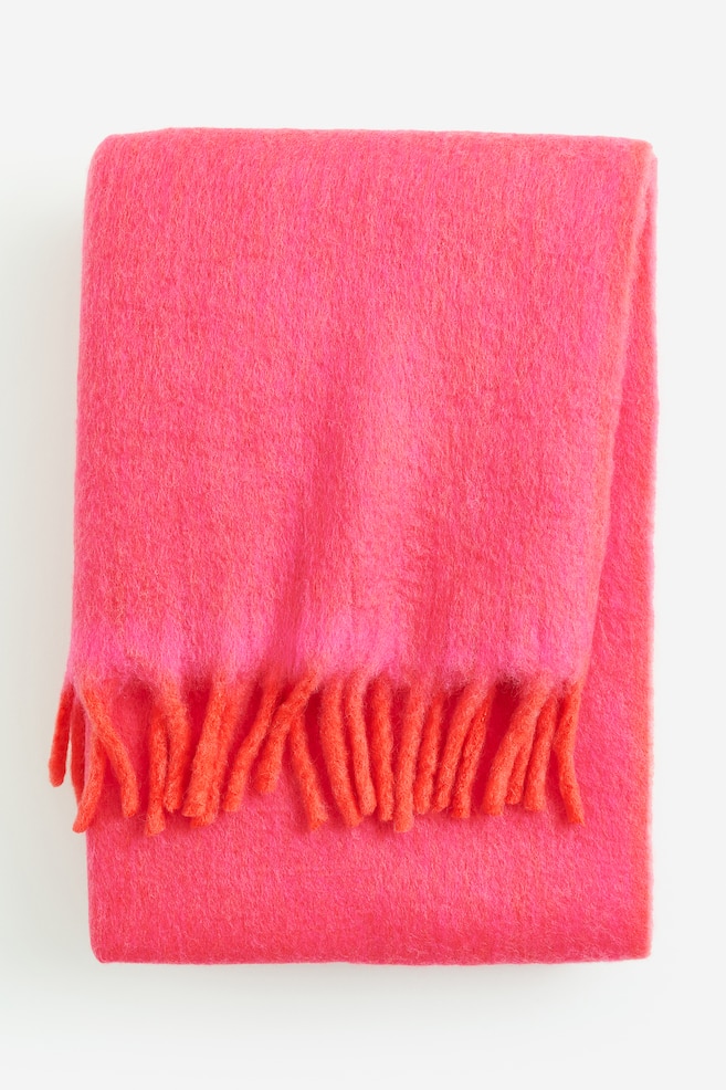 Wool-blend blanket - Cerise/Light khaki green/Light grey/Light pink/dc/dc/dc/dc/dc/dc/dc - 4