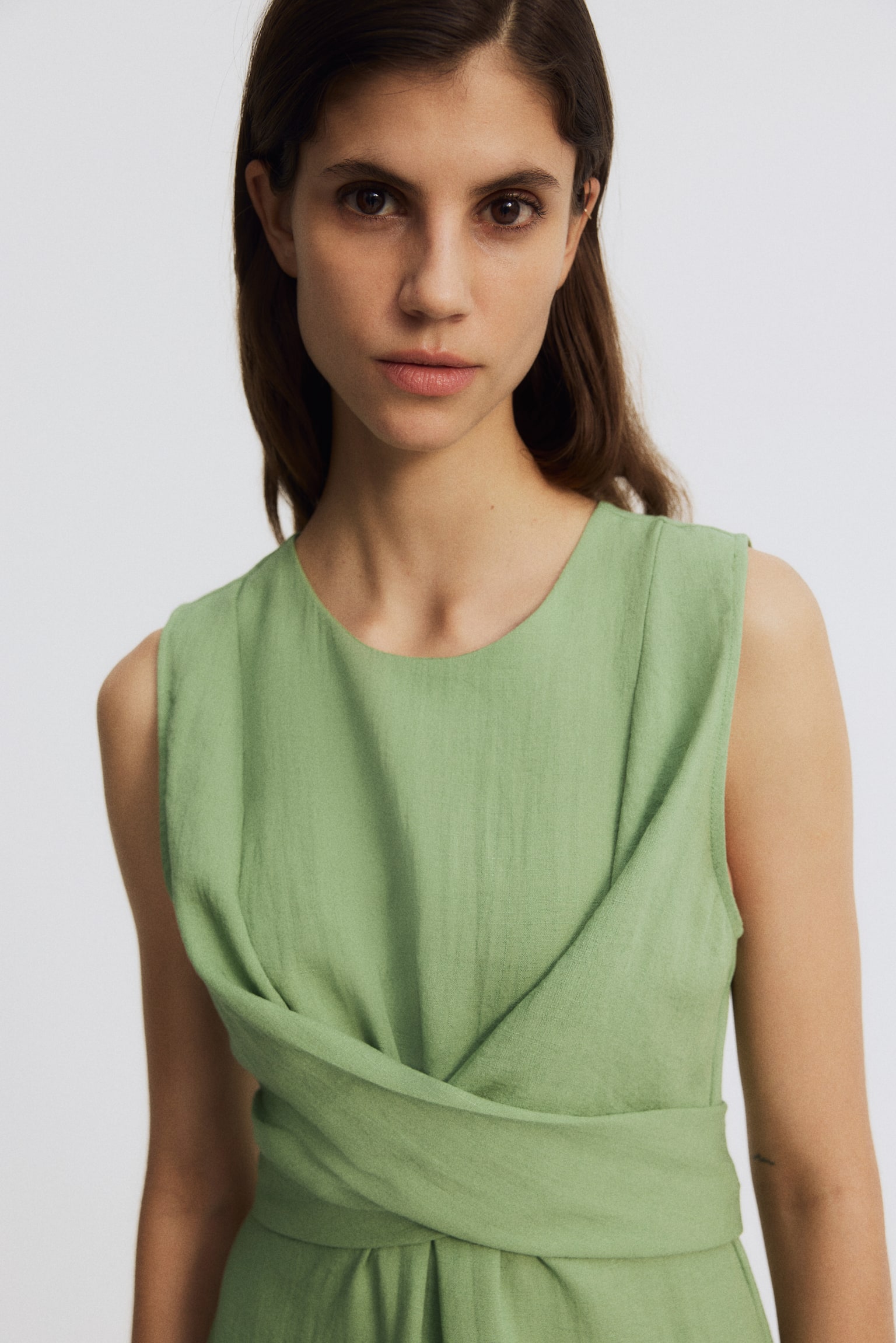 MAMA Tie-back nursing dress - Green/Dark plum purple/Black/Khaki green - 6