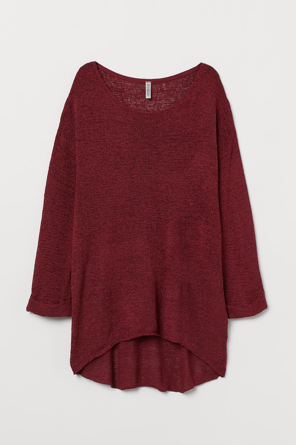 Loose-knit Sweater - Long sleeve - Burgundy - Ladies | H&M US