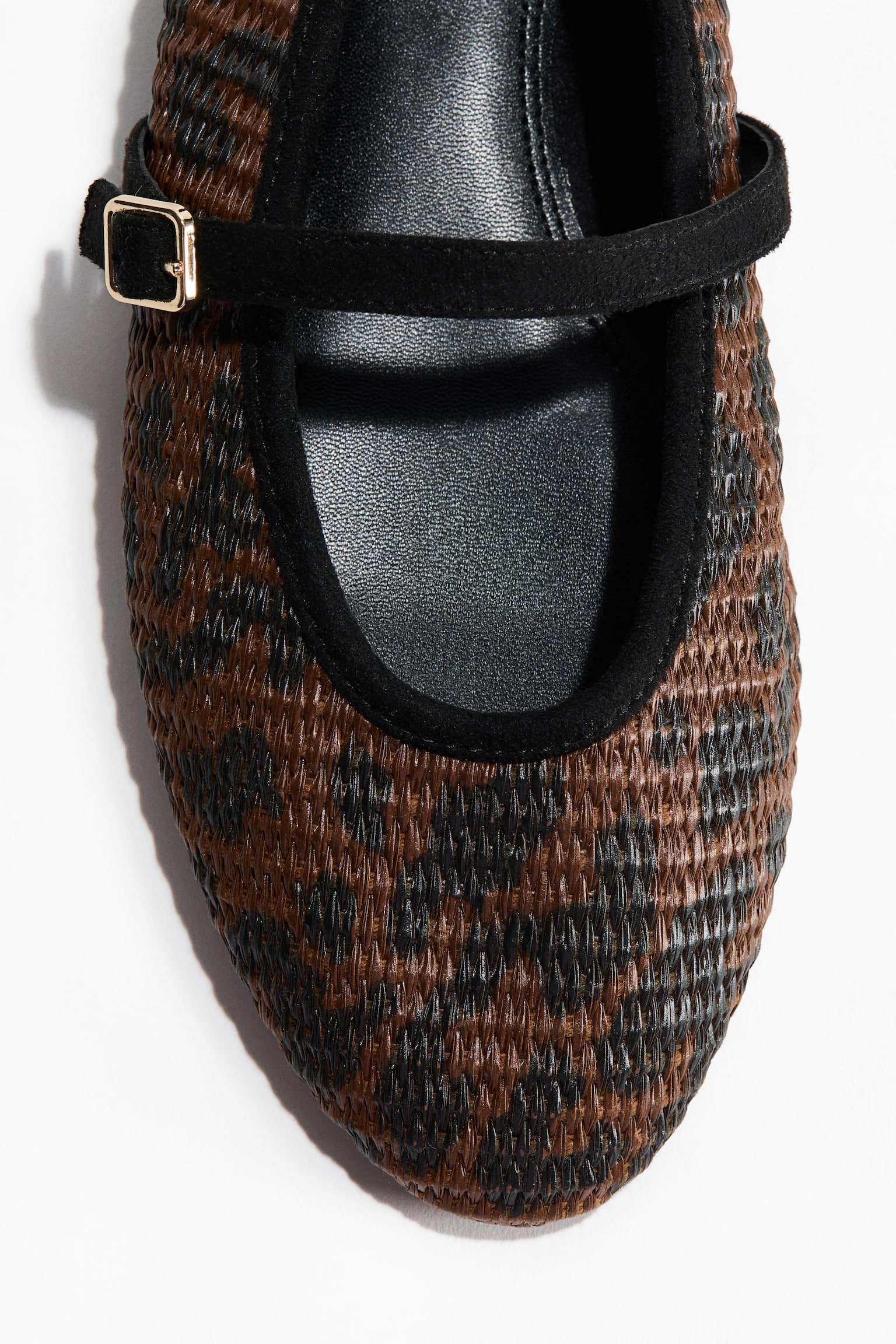 Straw Mary Janes - Dark brown/Leopard print/Beige - 2