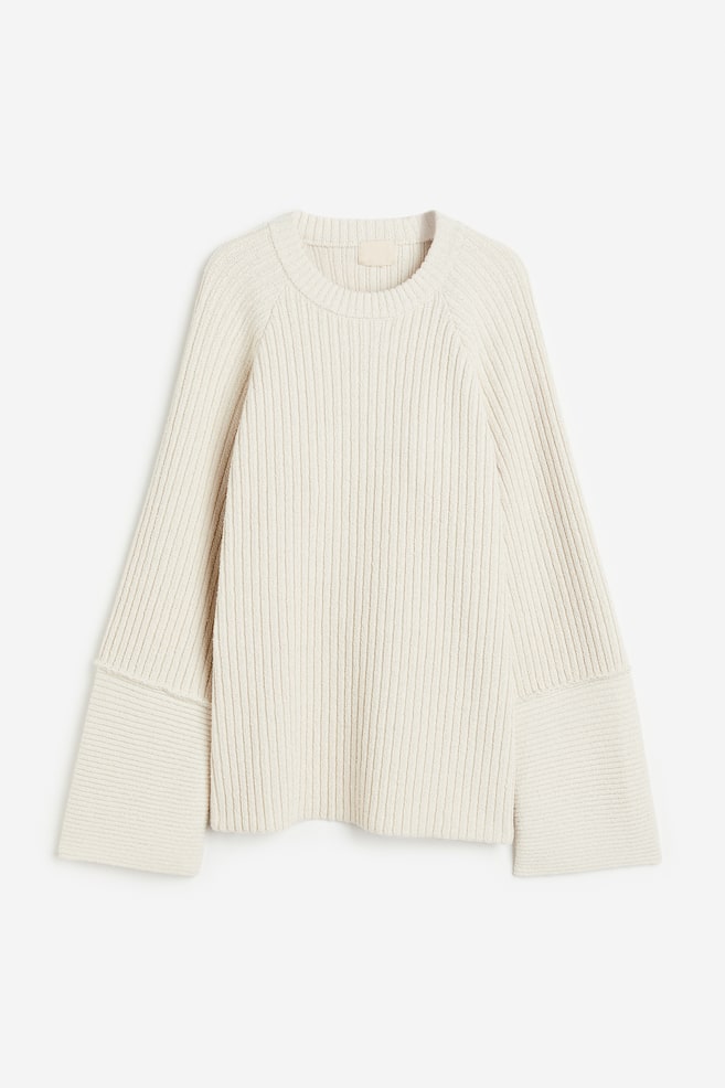 Rib-knit open-back jumper - Cream - 2