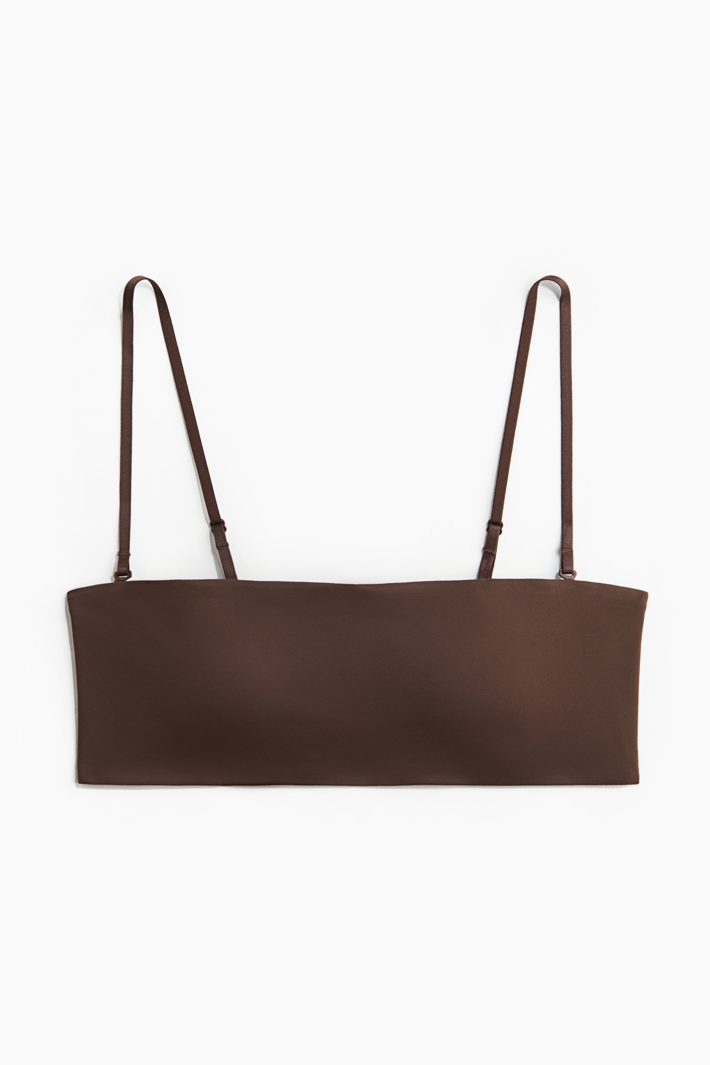 Vatteret bandeau-bh i jersey - Mørkebrun/Sort/Pudderrosa/Hvid/Brun/Leopardmønstret