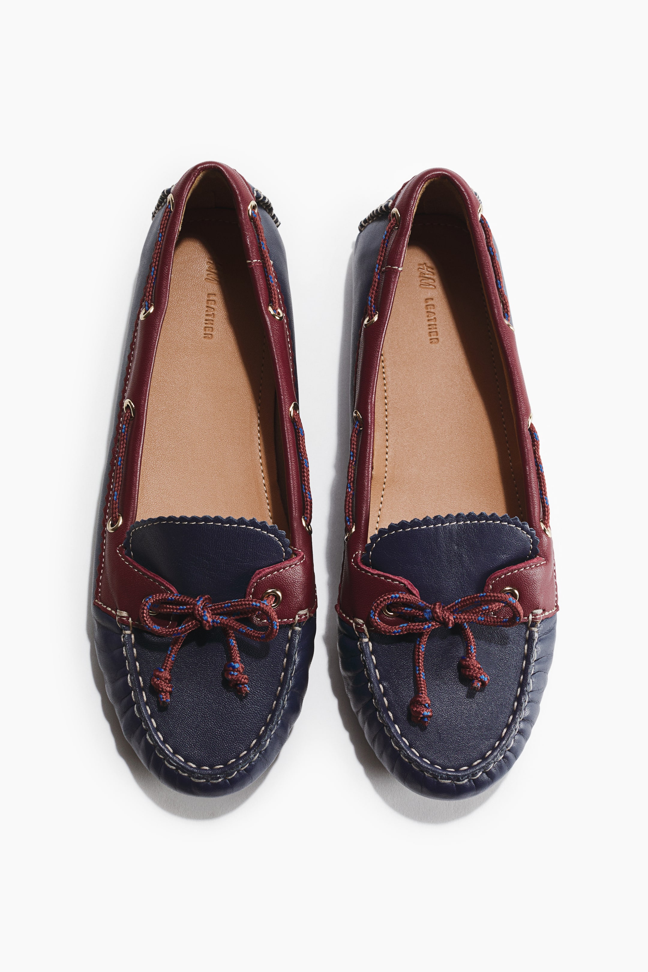 View larger image: Leather deck shoes - Dark blue/Colour block - Ladies | H&M 1