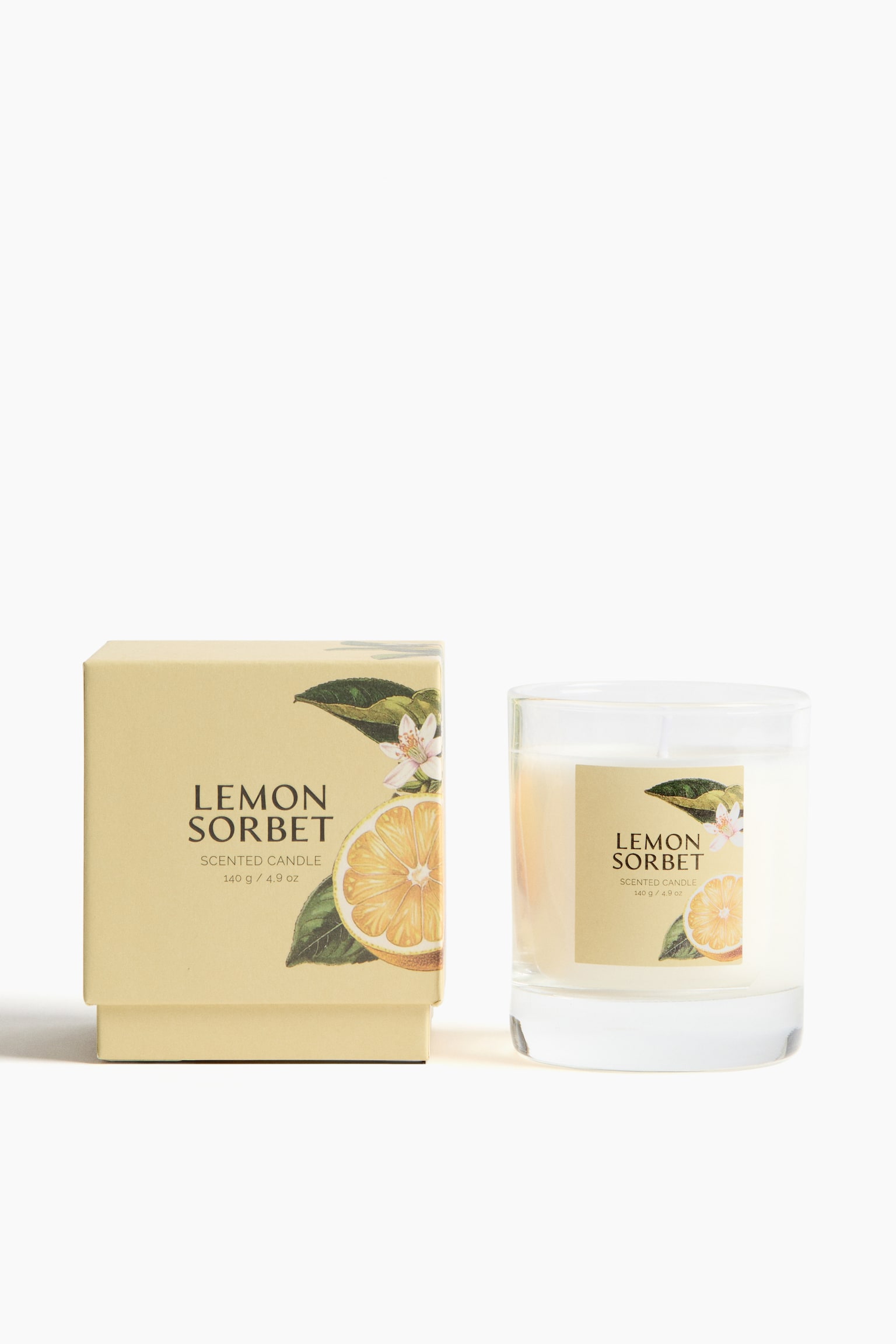 Scented Candle in Glass Holder - Lemon Sorbet/Mandarin Gelato/Almond Macaron/Grapefruit Granita/Sugared Rhubarb