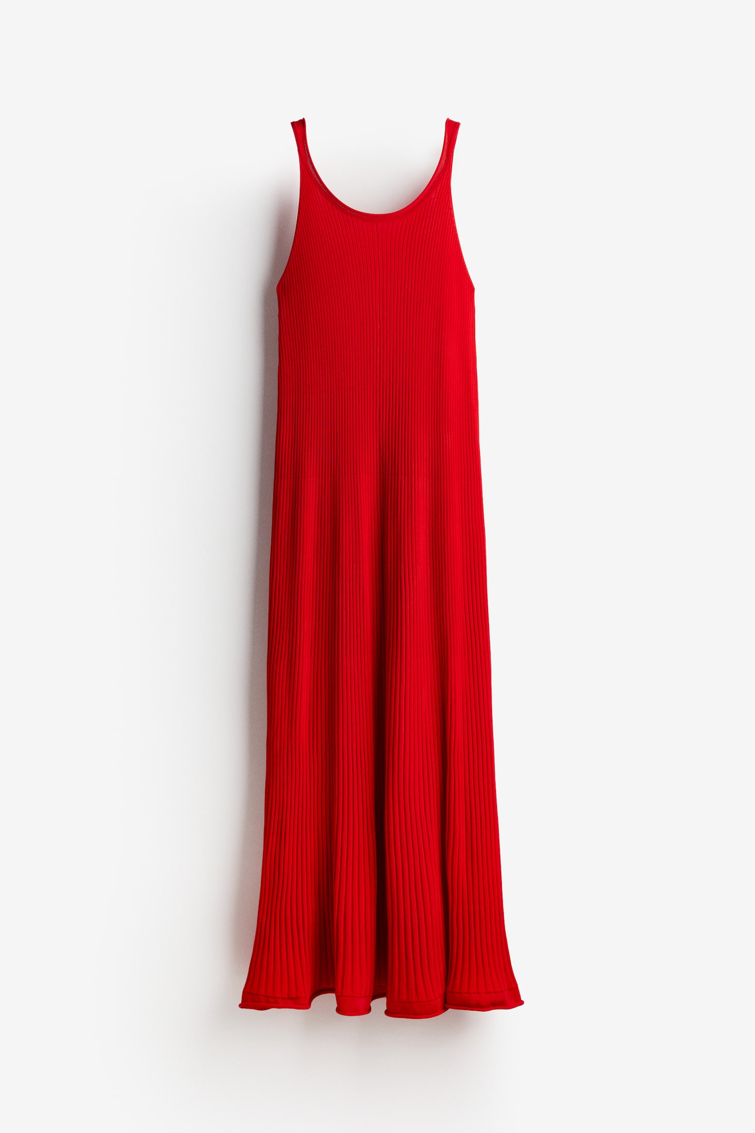 Rib Knit Maxi Dress - Bright red/Black - 2