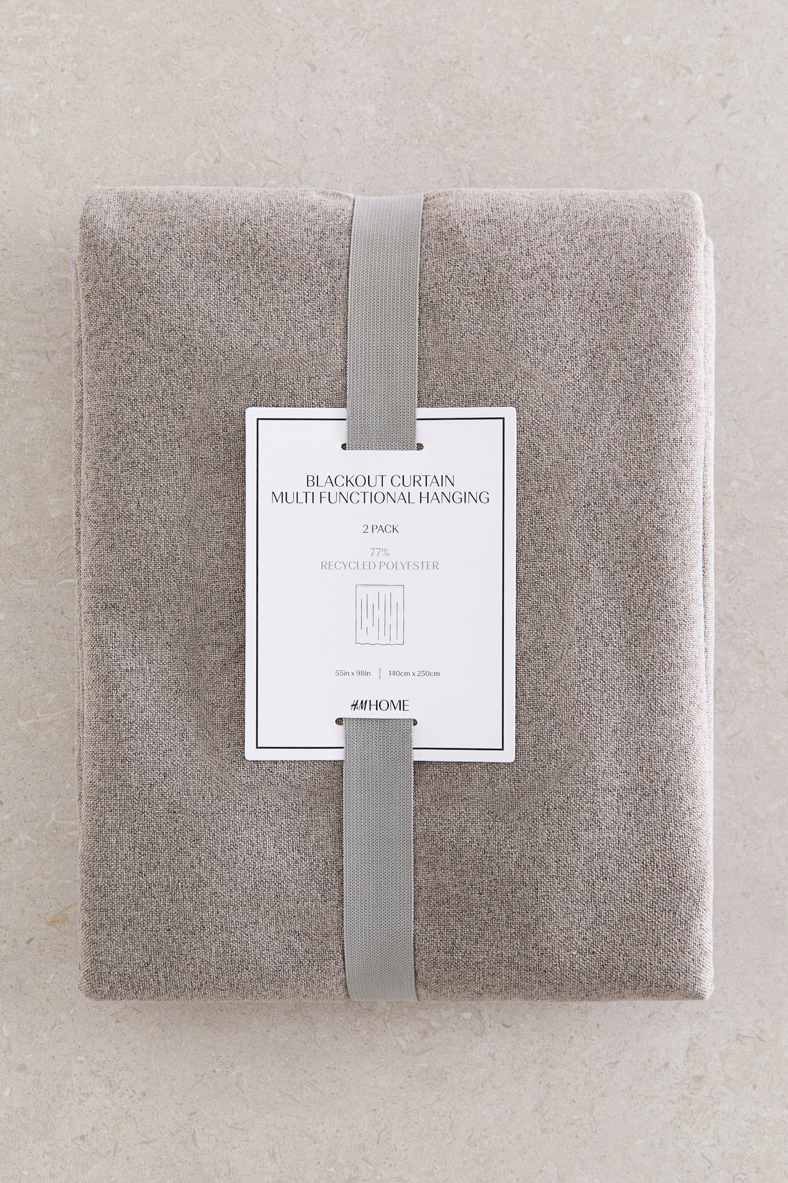 2-pack blackout curtain lengths - Grey marl/Light greige marl - 3