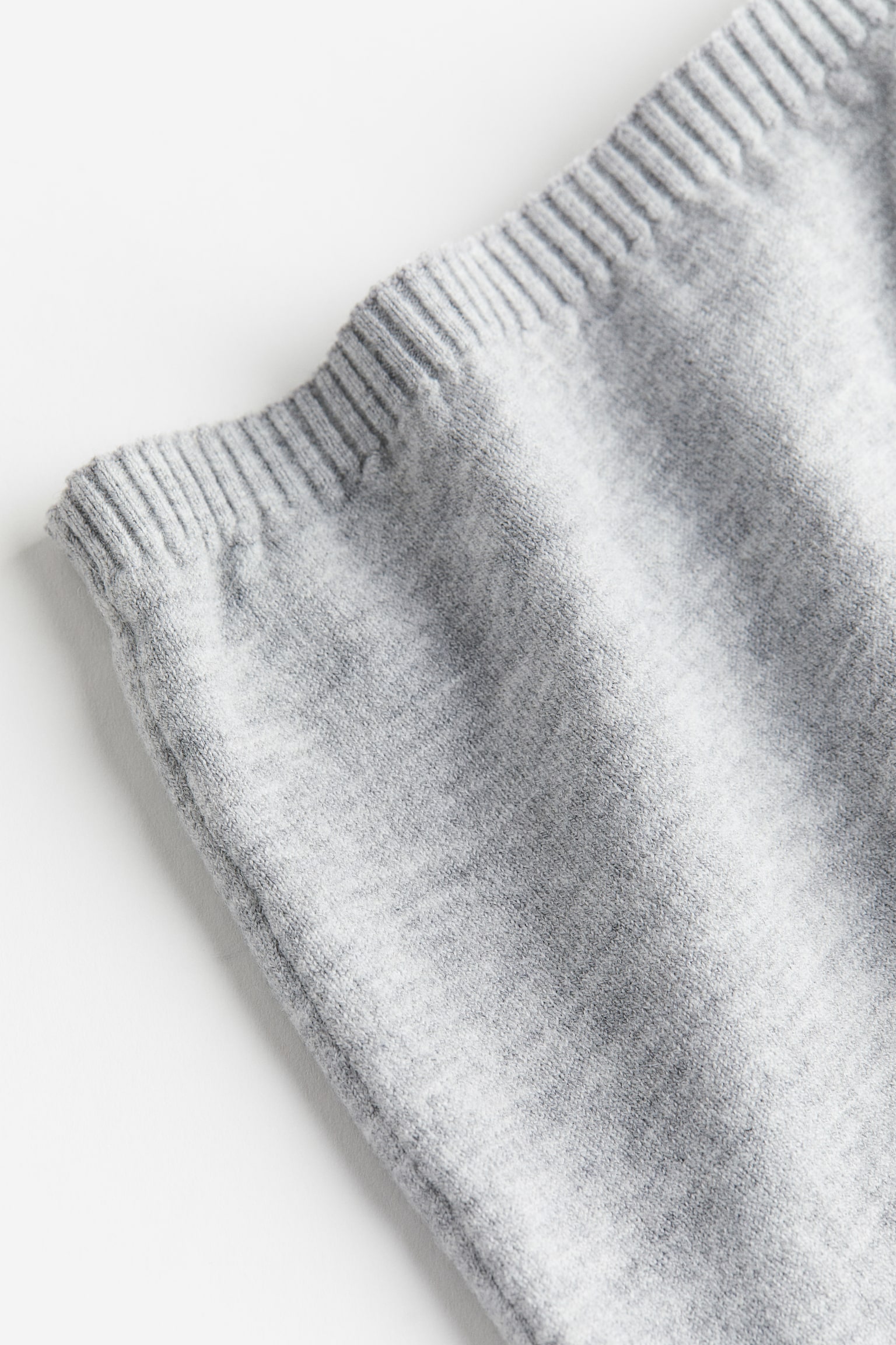 Fine-knit mini shorts - Light grey marl - 5