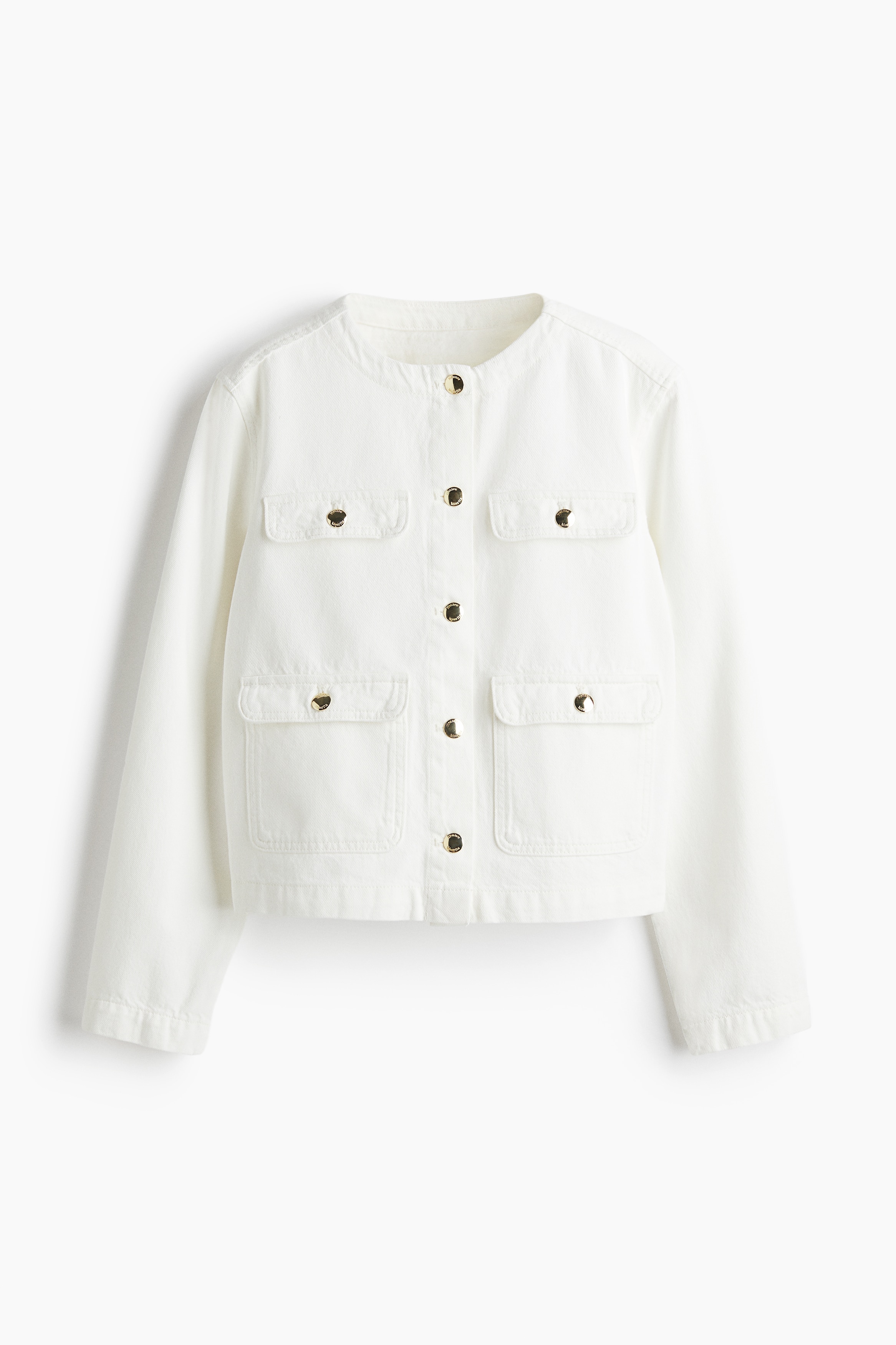 Jakke uten krage - Hvit/Mørk denimblå/Denimblå/Mørk brun/Leopardtrykk