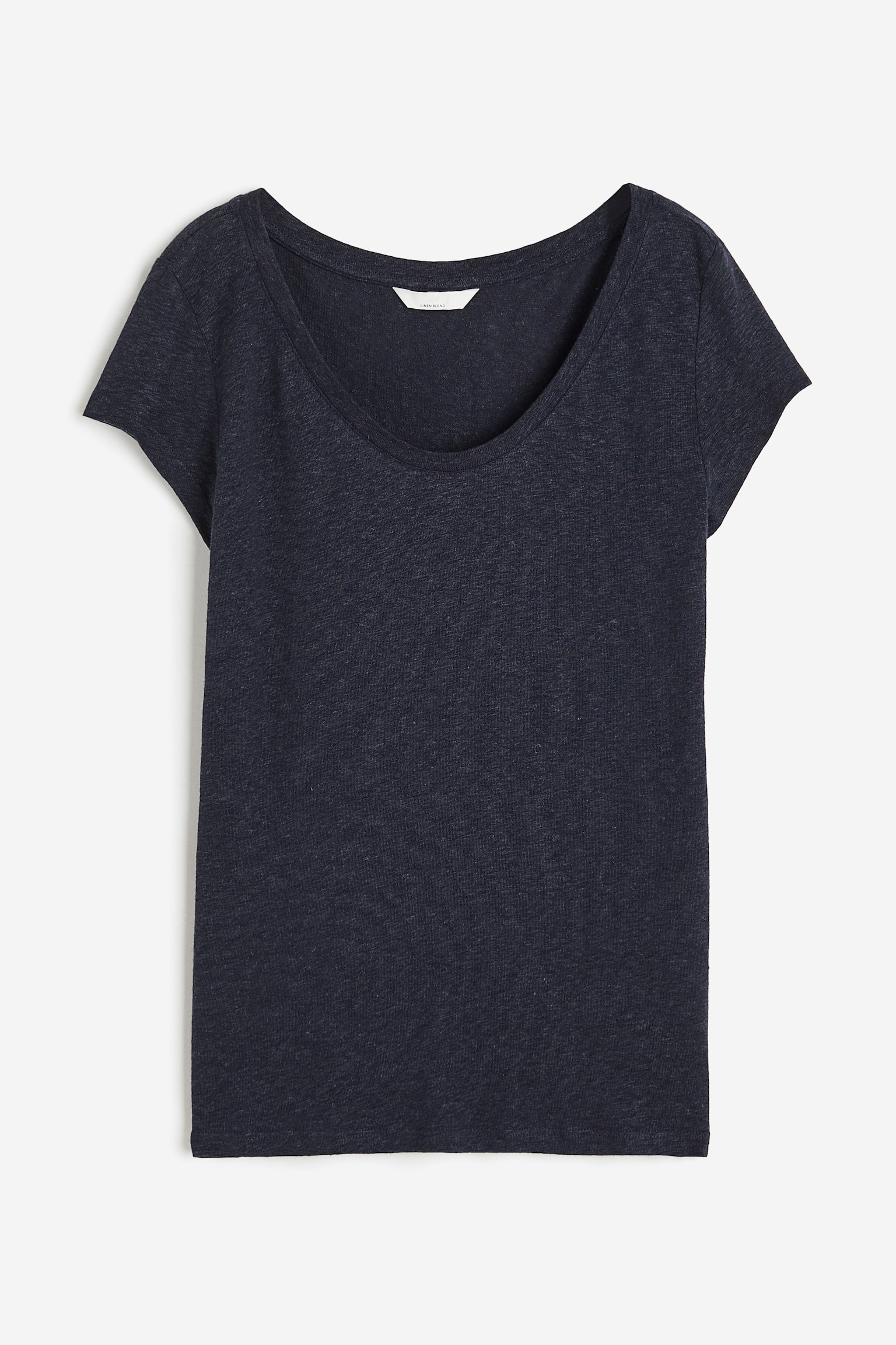 Linen-blend T-shirt - Dark blue - 1