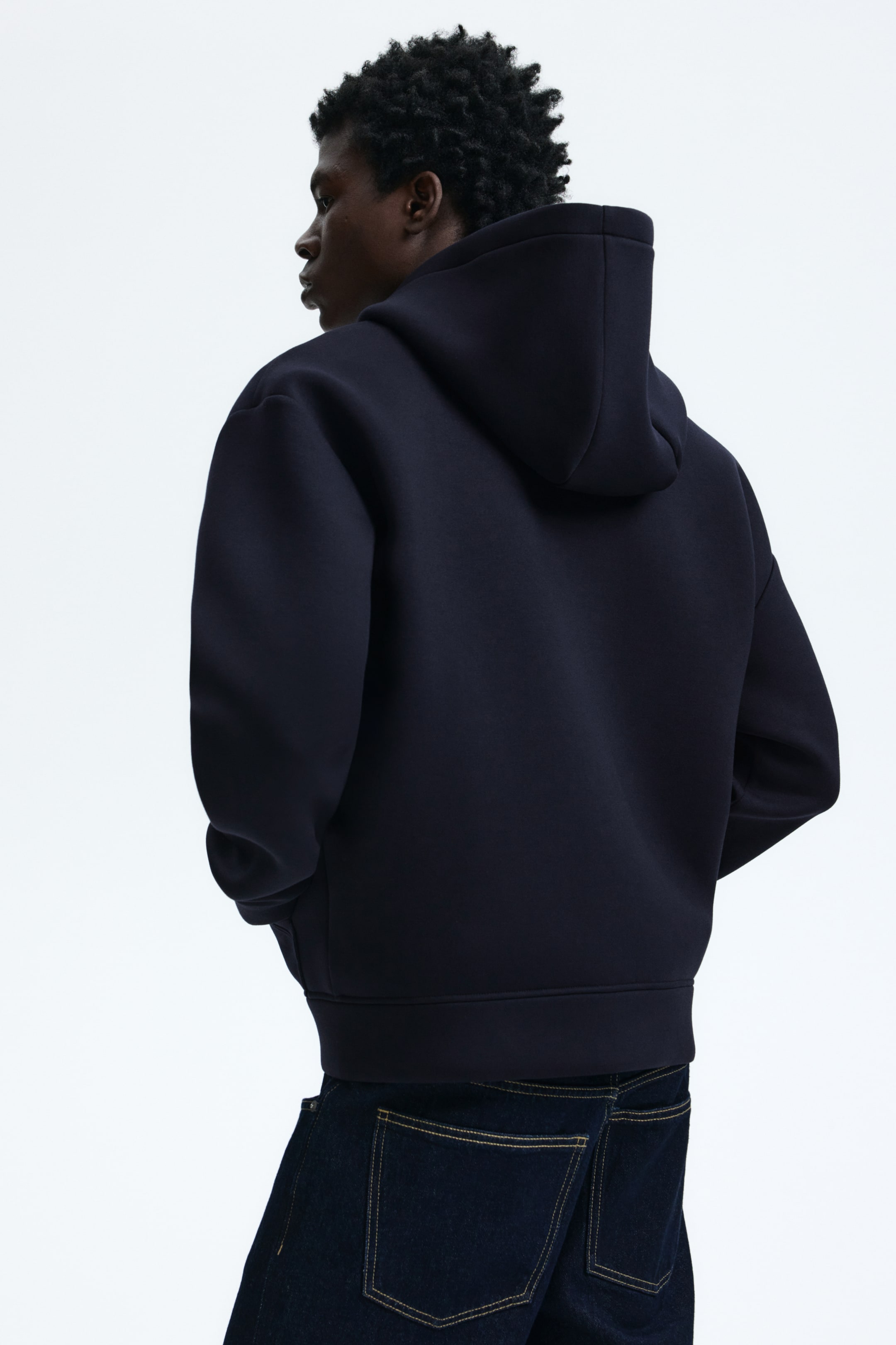 View larger image: Loose Fit Zip-through hoodie - Dark blue - Men | H&M IN 4