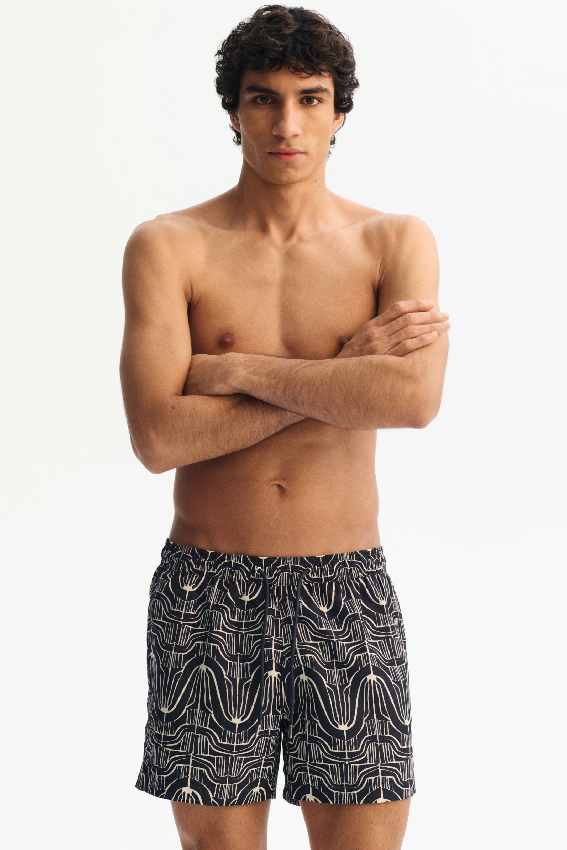View larger image: Swim shorts - Navy blue/Patterned - Men | H&M 1