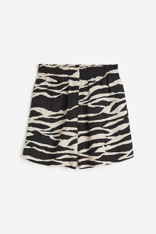 Linen-blend pull-on shorts - Light beige/Zebra print/White/Light beige/Leaf print/Light beige/dc/dc/dc/dc - 2