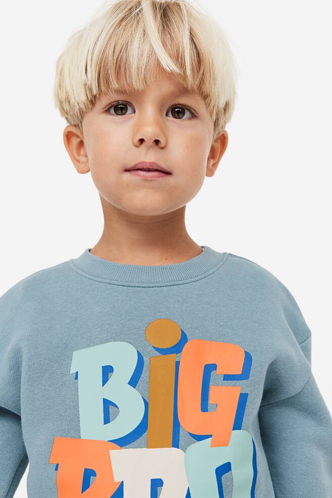 Printed sibling sweatshirt - Dusty turquoise/Big Bro/Turquoise/Little bro - 3