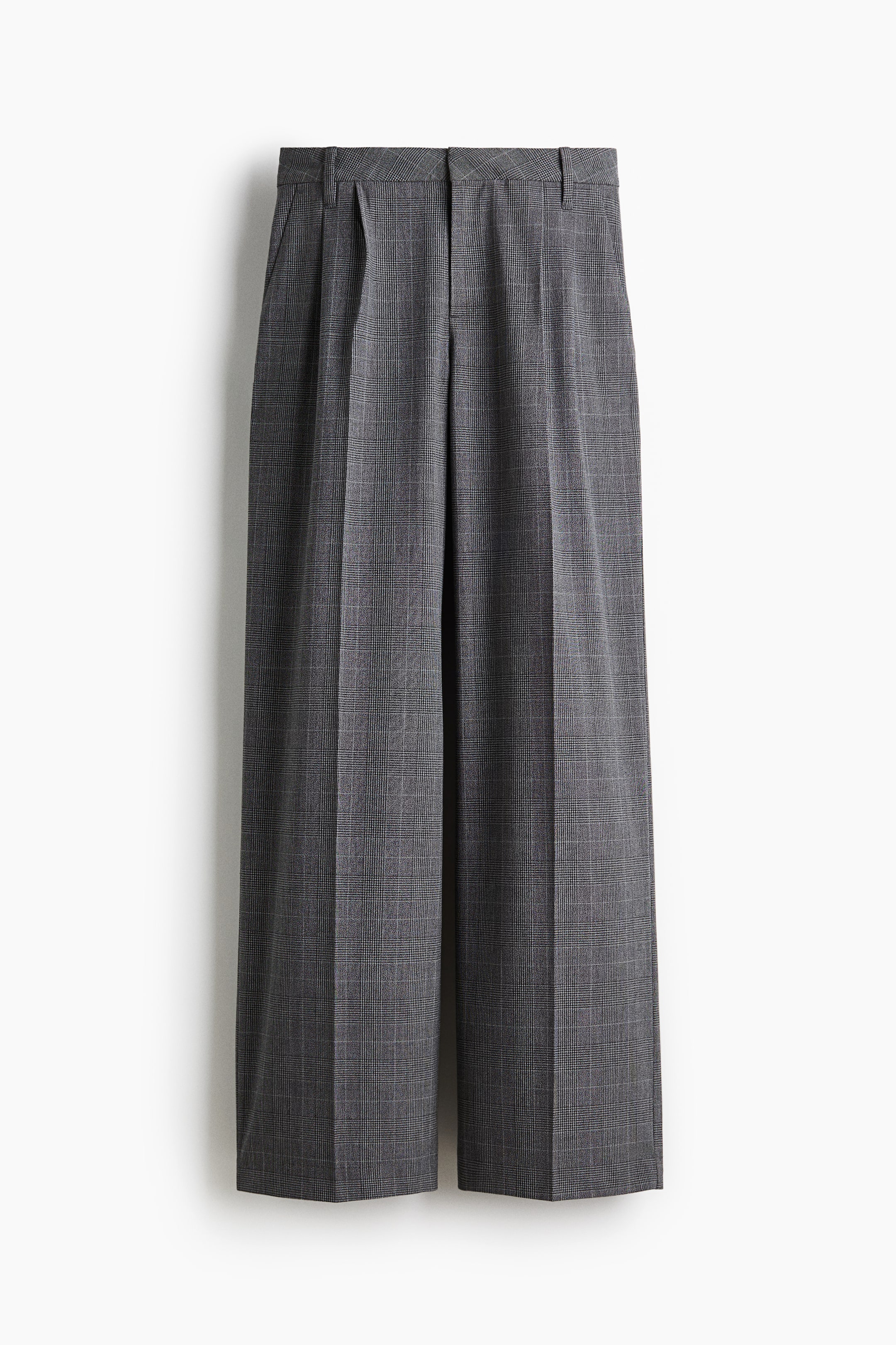 View larger image: Wide tailored trousers - Grey/Checked - Ladies | H&M HK 5