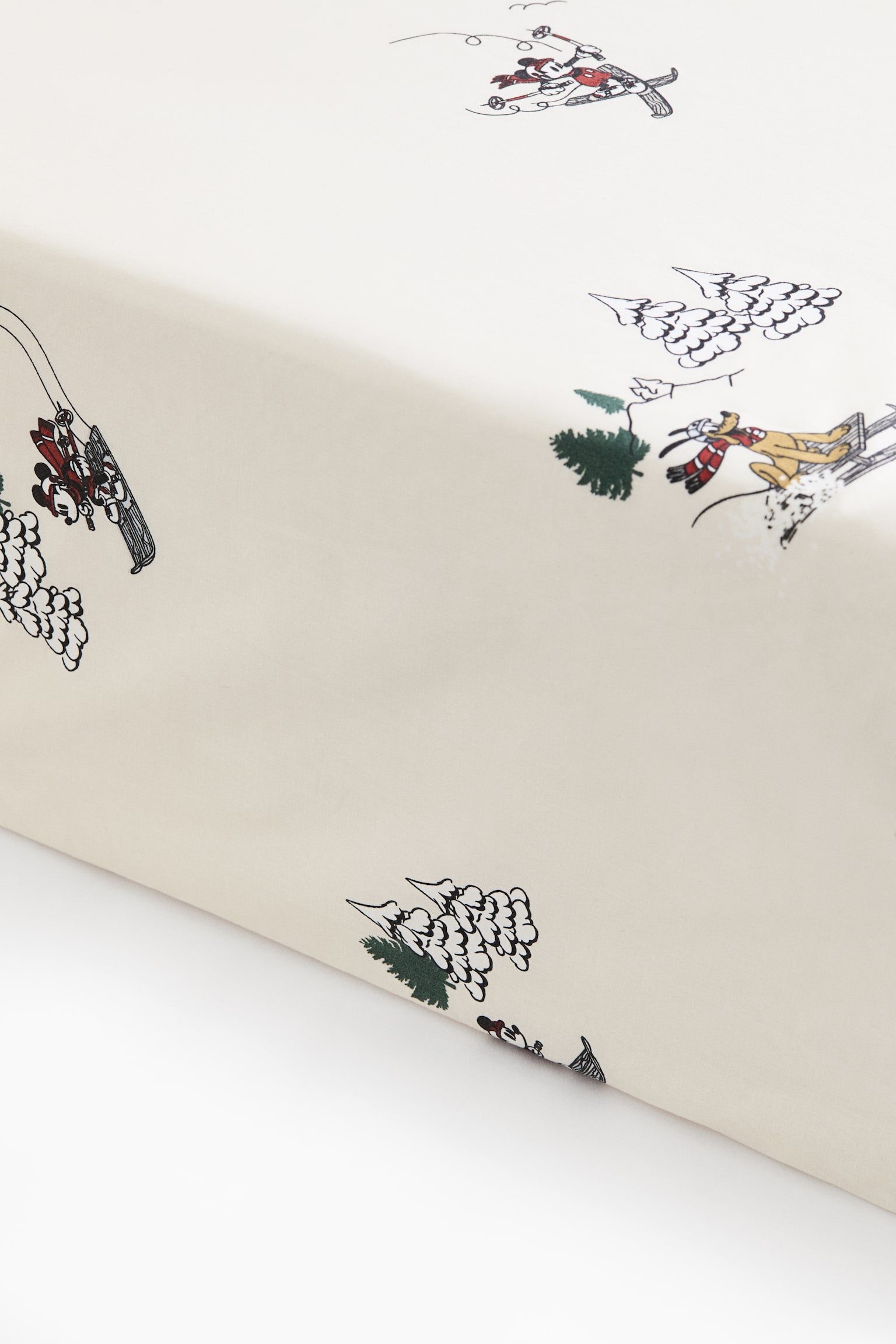 H&M Patterned Percale Fitted Sheet, цвет: Кремовый