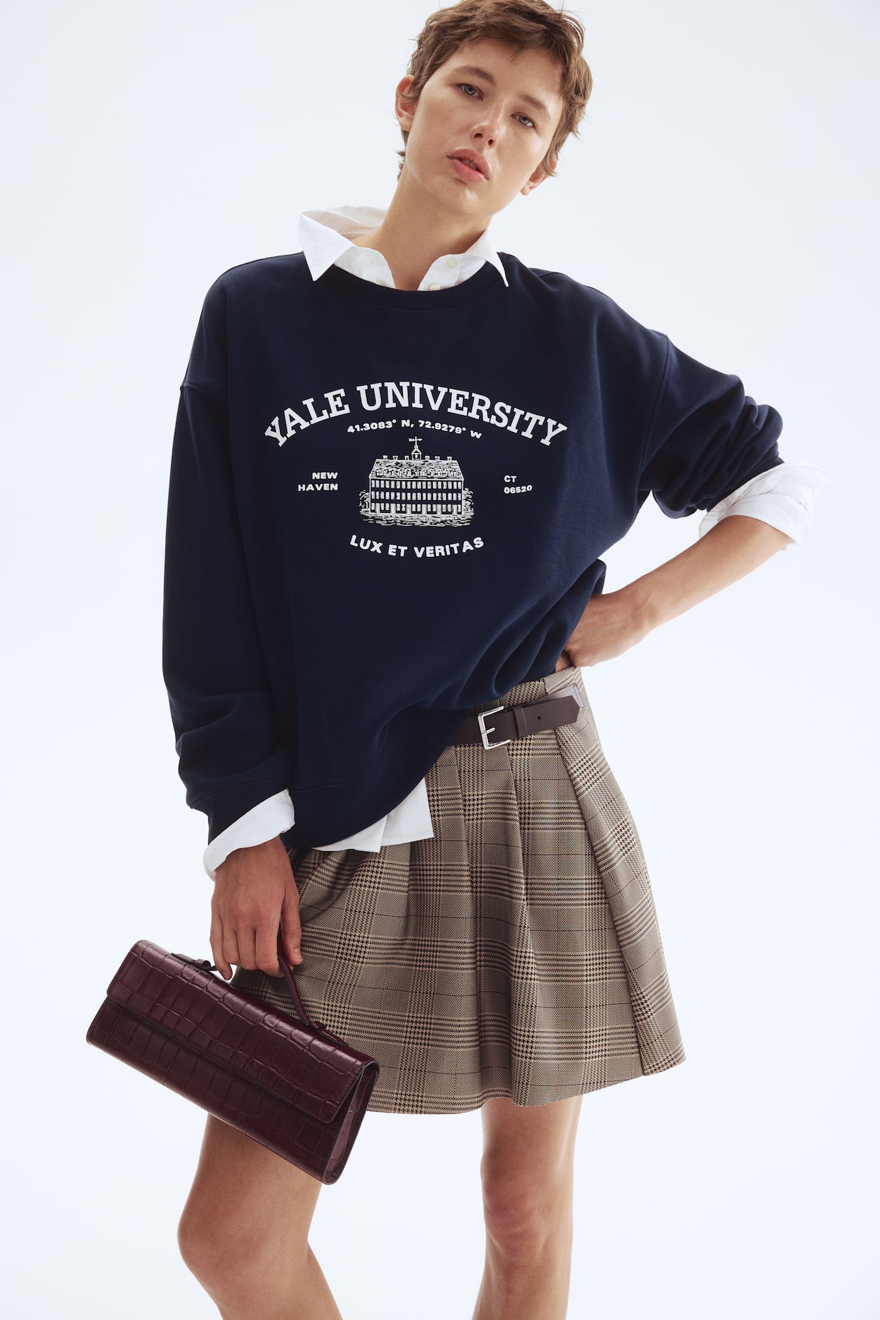 Felpa con stampa Blu navy/Yale DONNA H&M IT