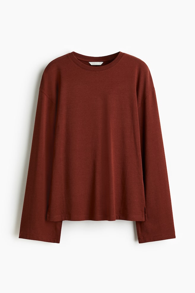 Long-sleeved top - Rust red - 1