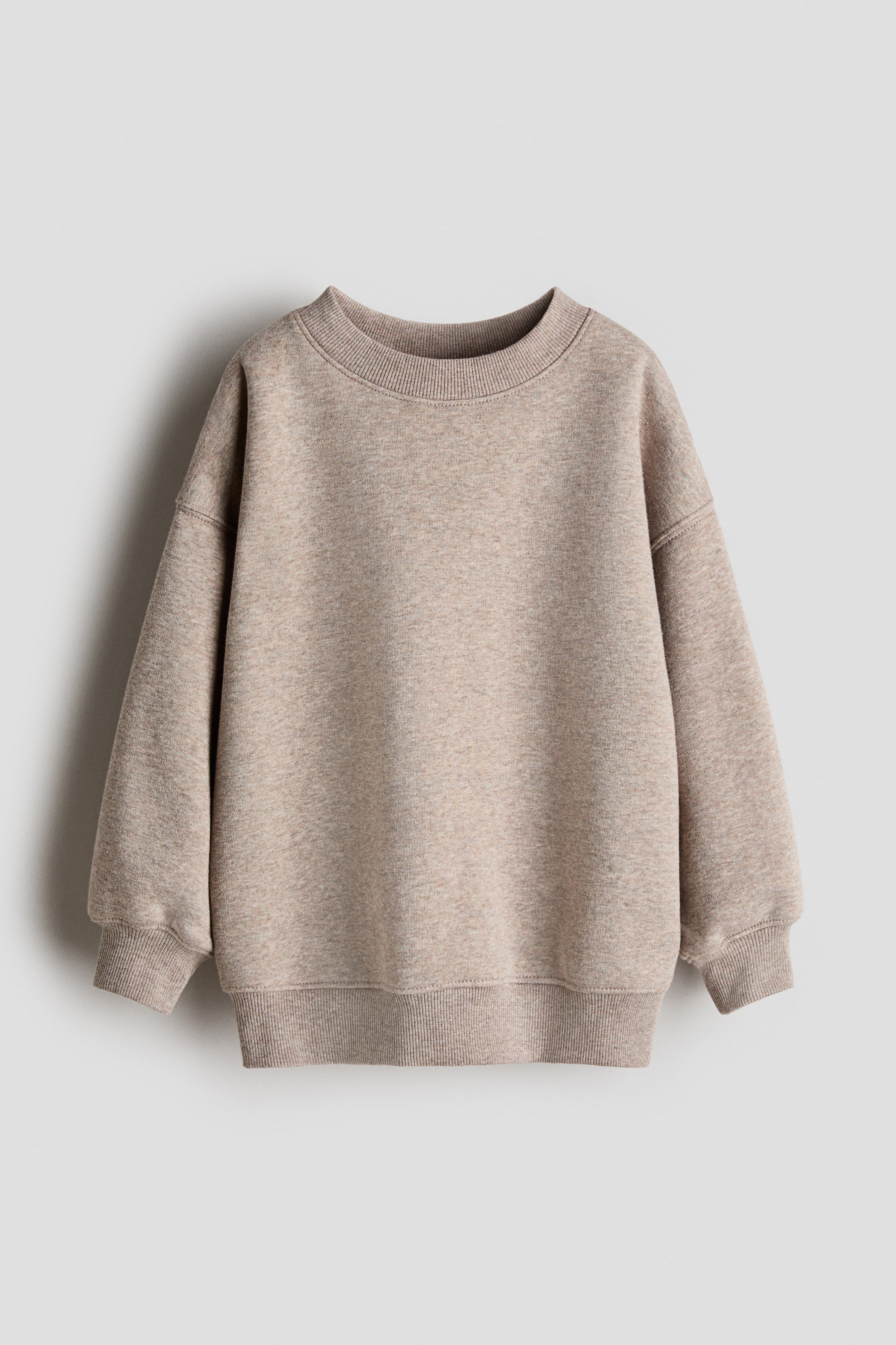 Ver imagem maior: Sweatshirt oversize com o interior cardado - Bege mesclado - CRIANÇA | H&M PT 1