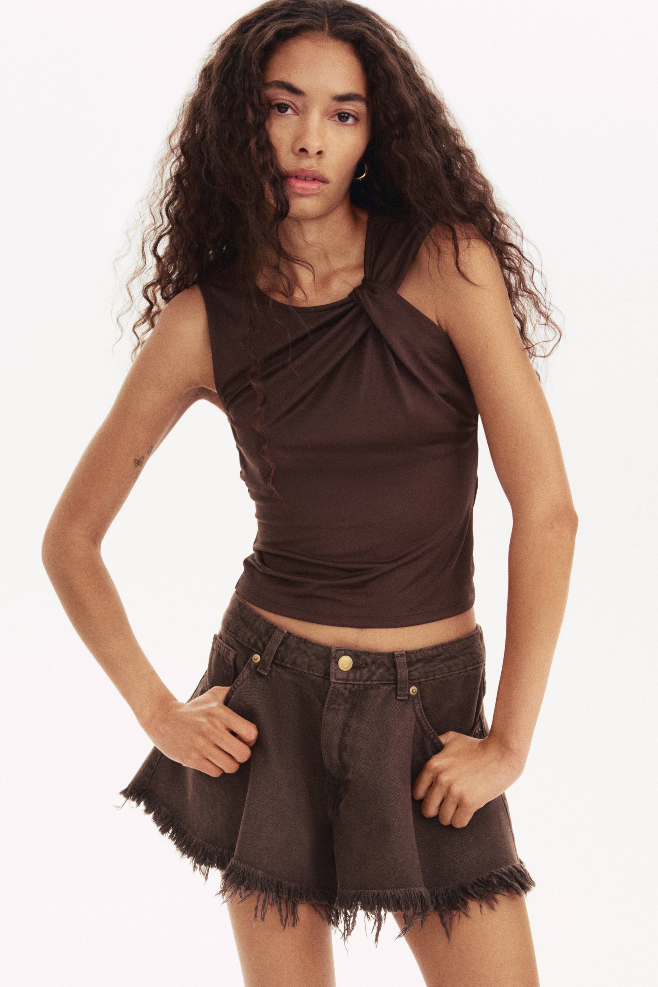 Grotere afbeelding bekijken: Top met gedraaid detail - Bruin - DAMES | H&M BE 3