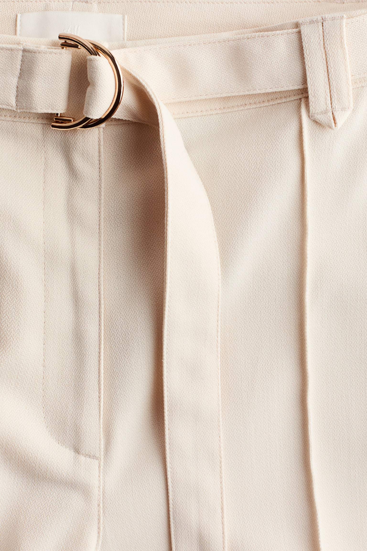 Flared belted trousers - Cream - 6