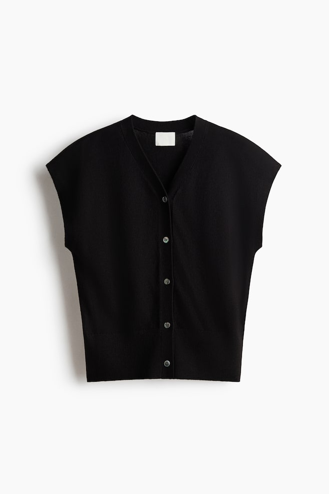 Knit Vest - Black/Cream - 1