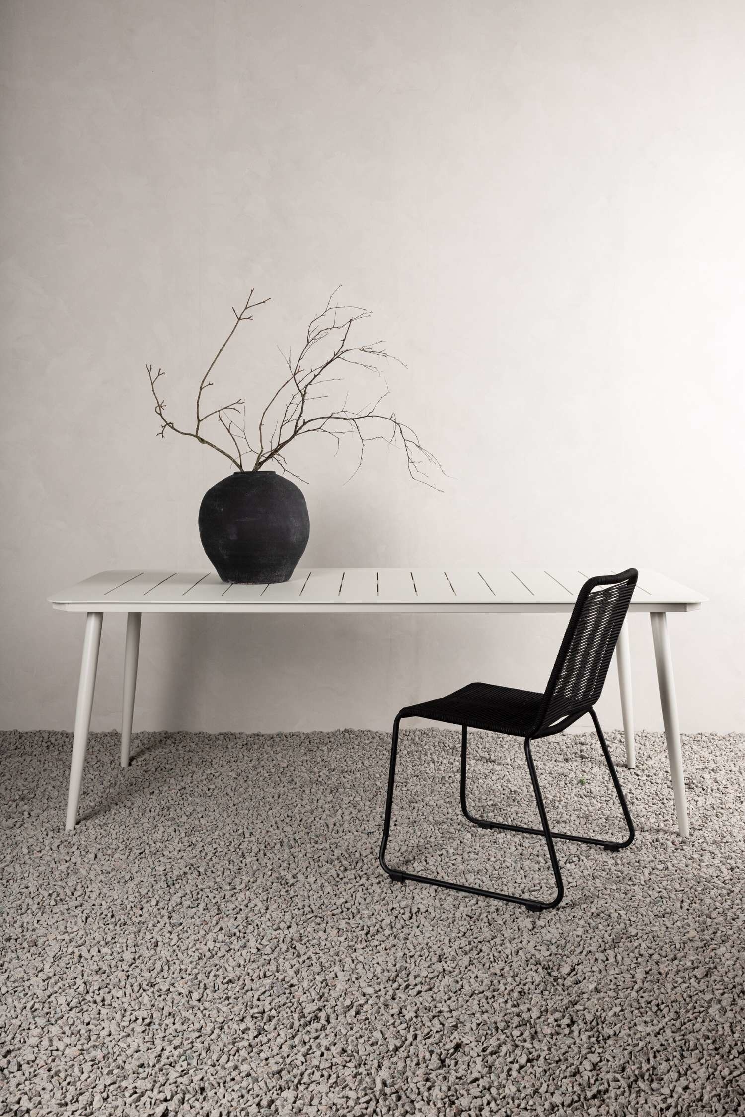 Lina Table - Aluminum, Beige
