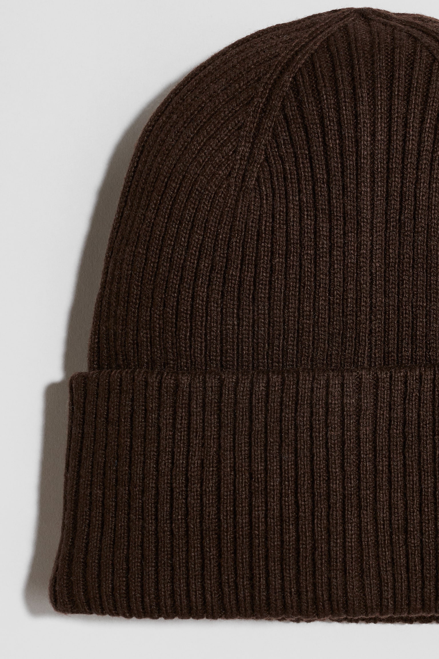 Детская шапка H&M Rib-Knit, цвет: Тёмный коричневый — фото 2