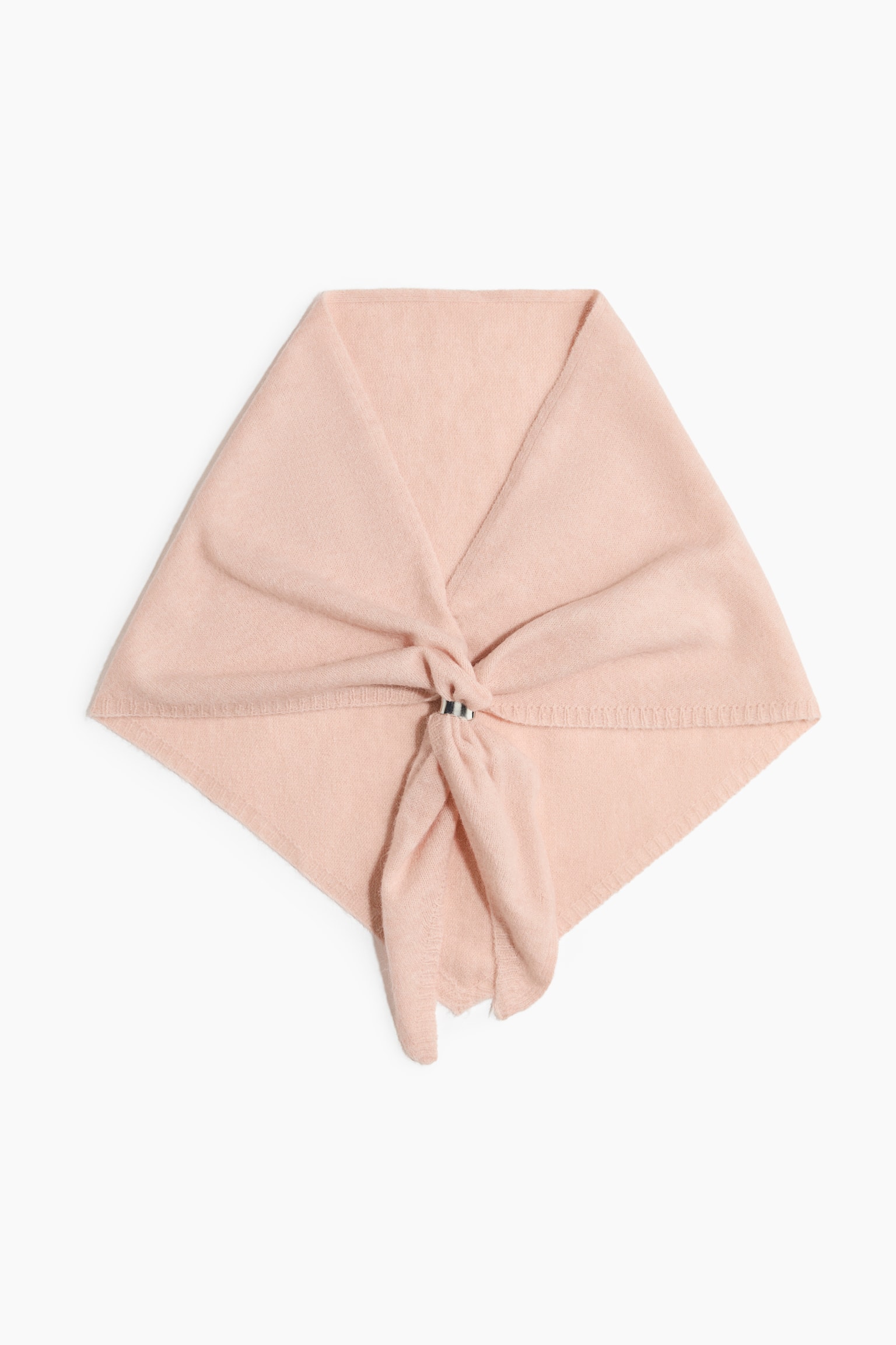 Metal-detail knitted scarf - Light dusty apricot/Grey marl/Light dusty beige