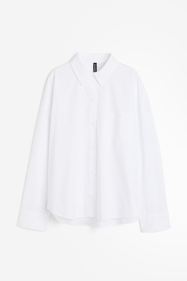 Camicia oversize in cotone - Bianco - 2