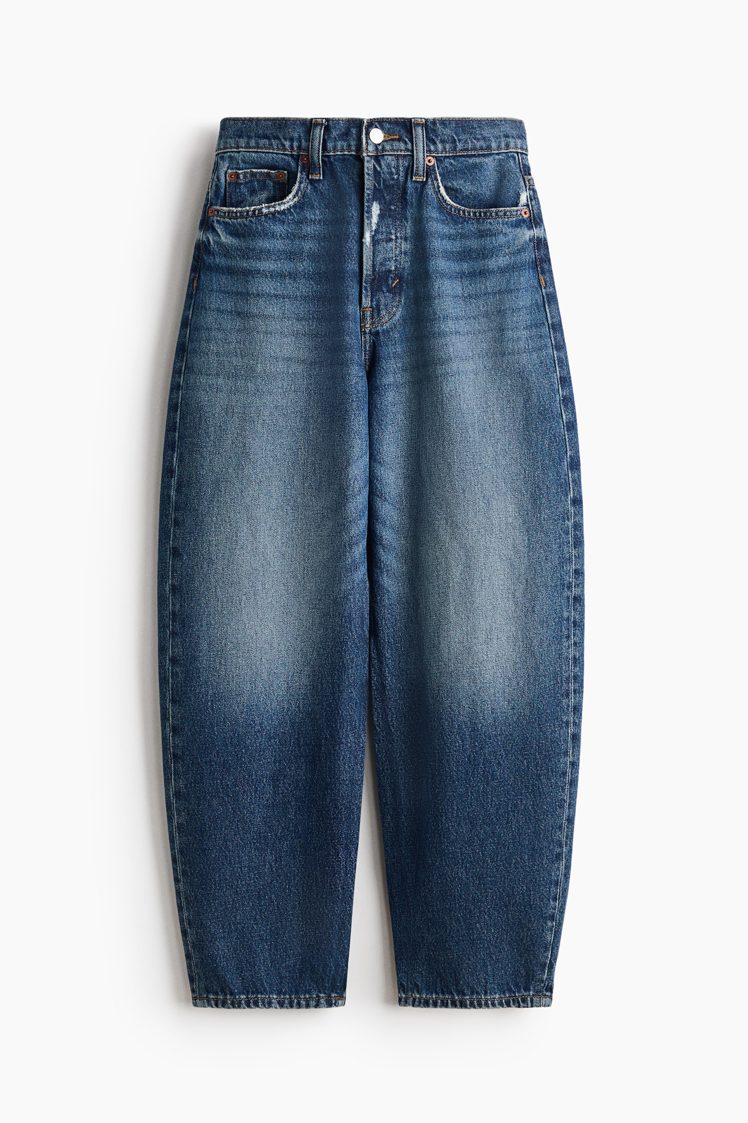 Barrel High Waist Ankle Jeans - Denimblå/Ljus denimblå/Ljus denimblå - 1