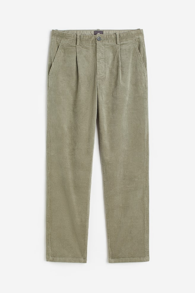 Regular Fit Corduroy trousers - Sage green/Black/Cream - 2