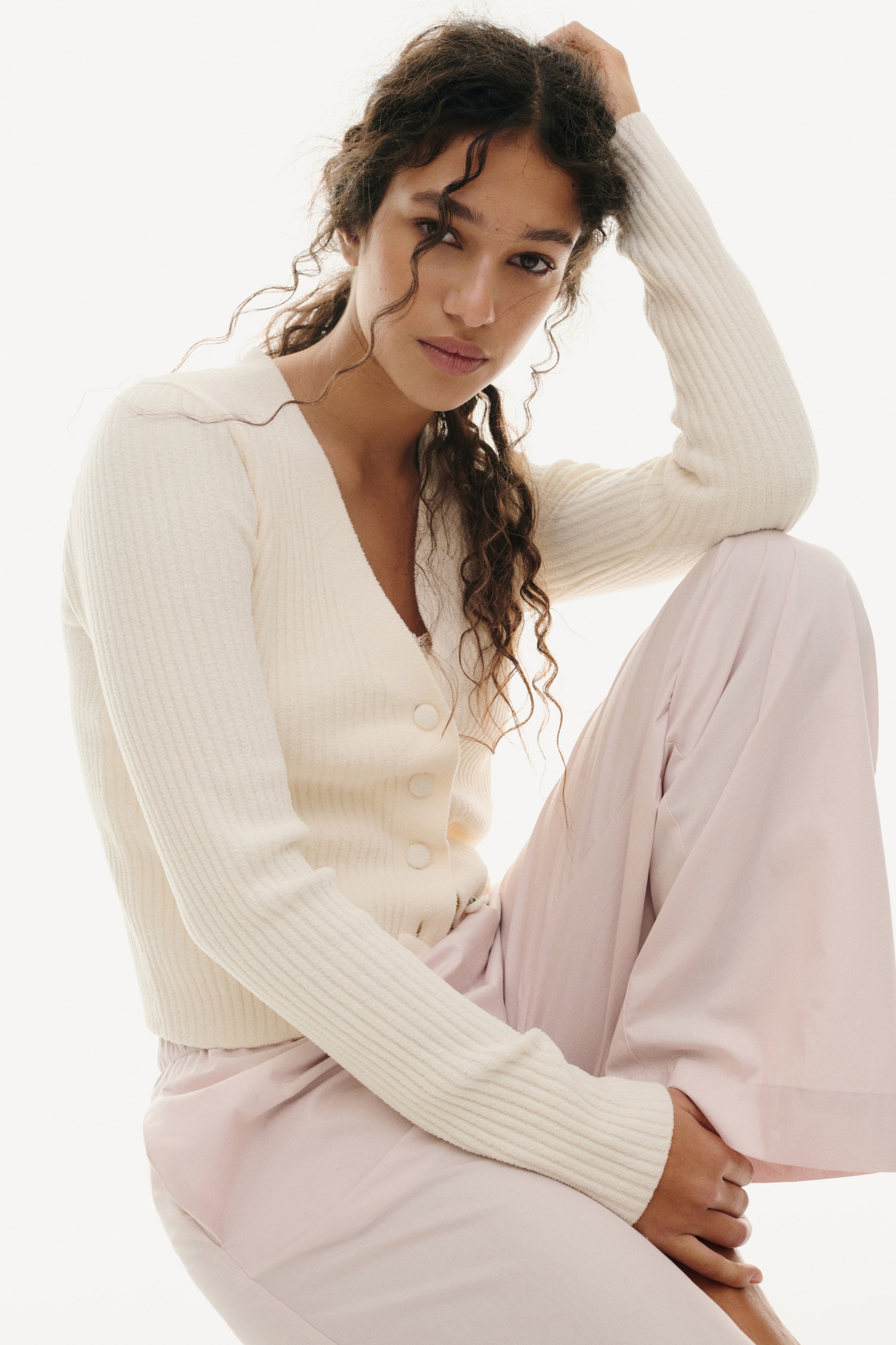 Visa större bild: Byxa i bomullspoplin - Ljusrosa - DAM | H&M SE 1