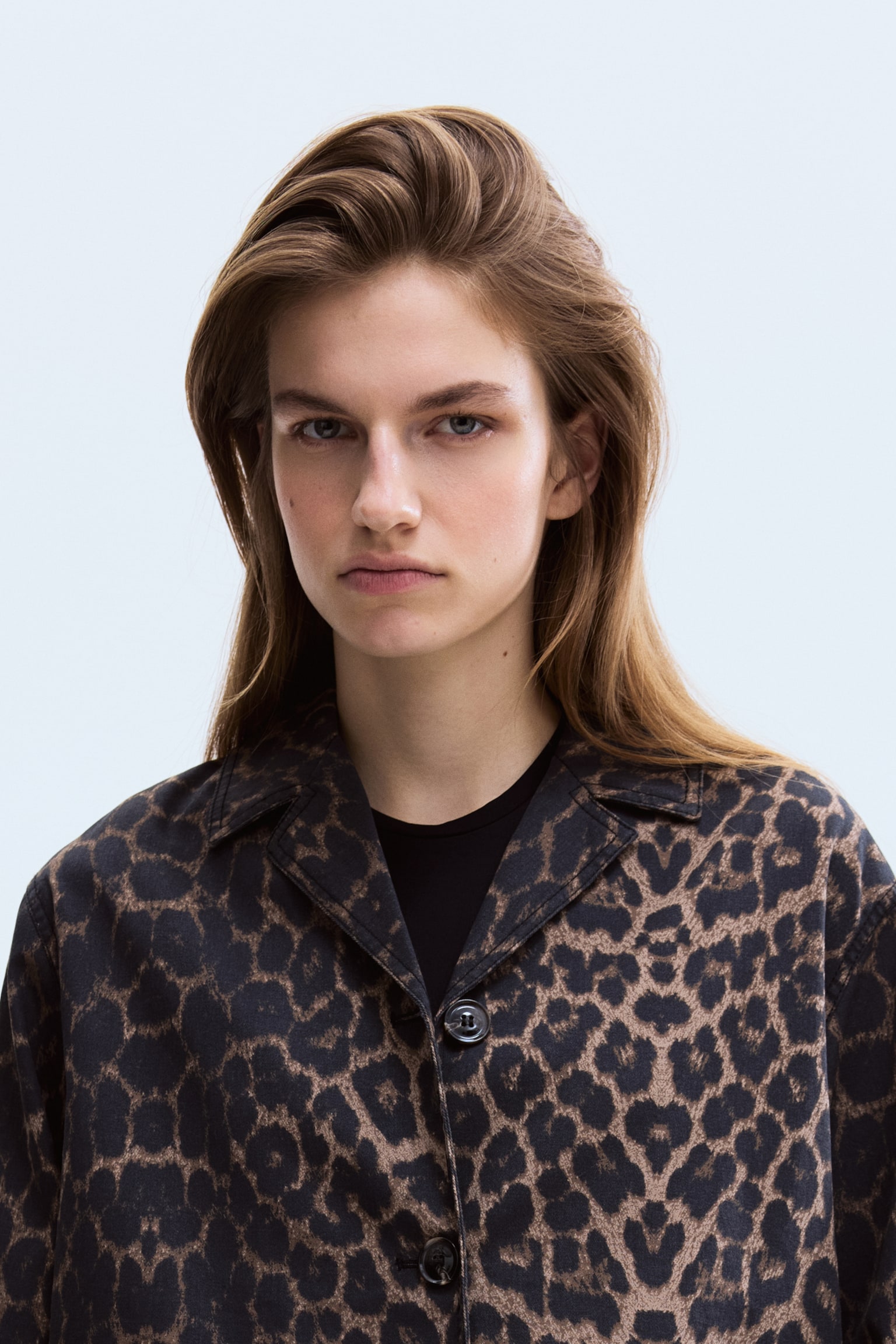 Twill jacket - Brown/Leopard print - 6