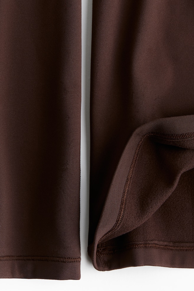 Flared Sports Fleece Leggings with SoftMove™-Warm brown - 5