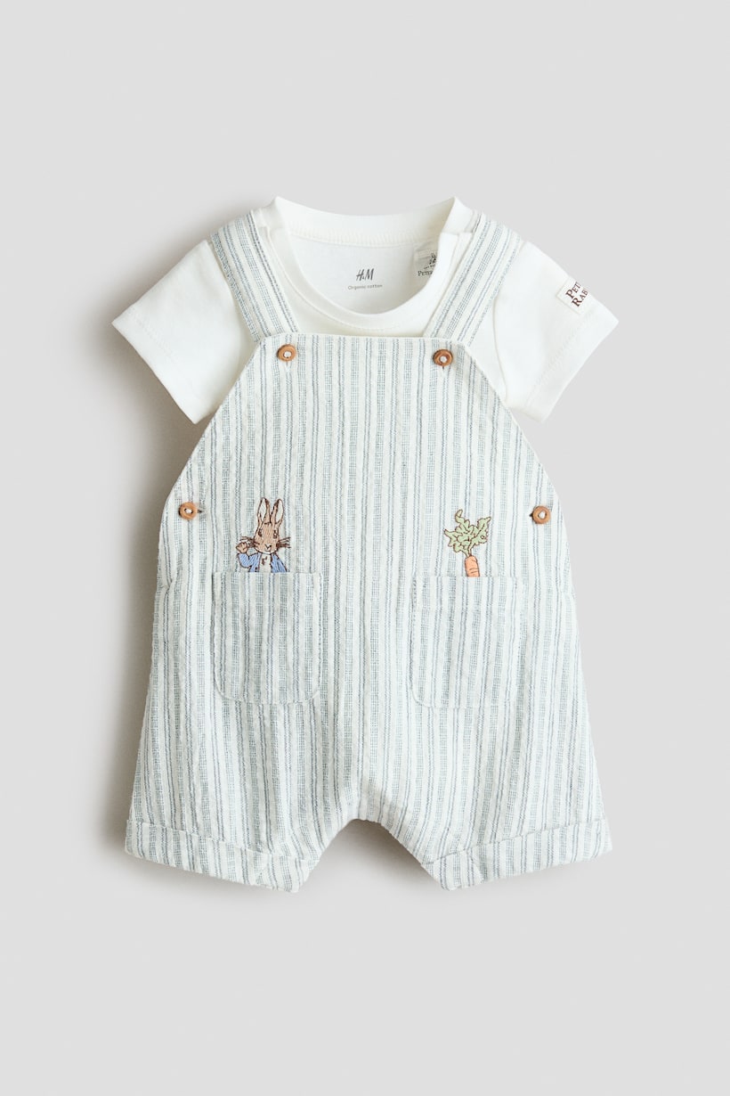 Hm Door Rabbit Light blue/Peter Rabbit 2-Piece Cotton Set for kids | H&M US