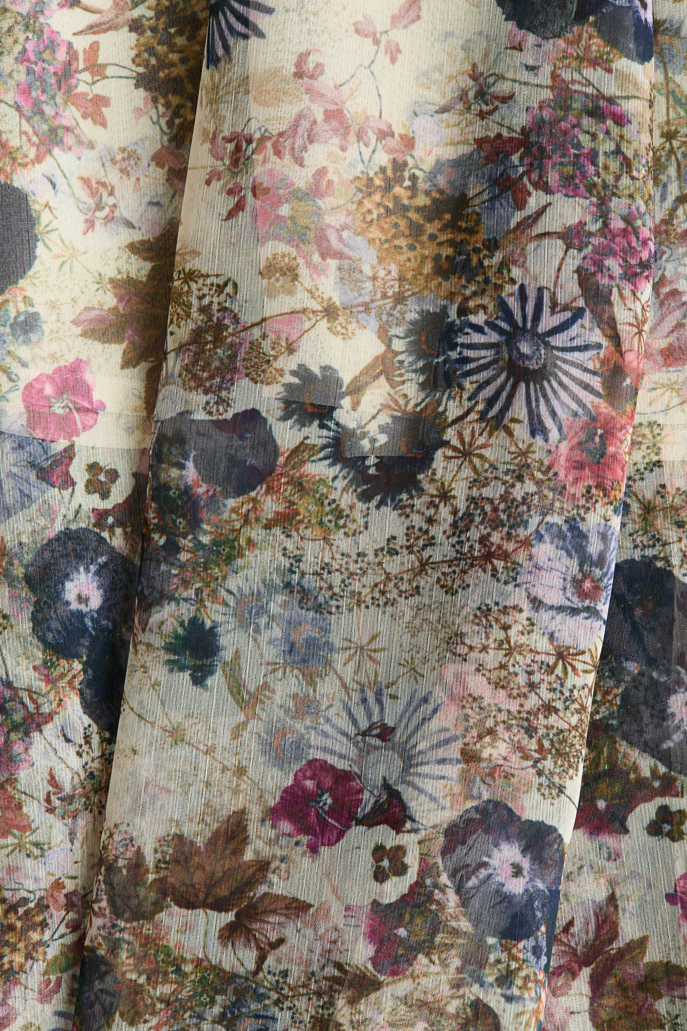 Smock-waisted crêpe skirt