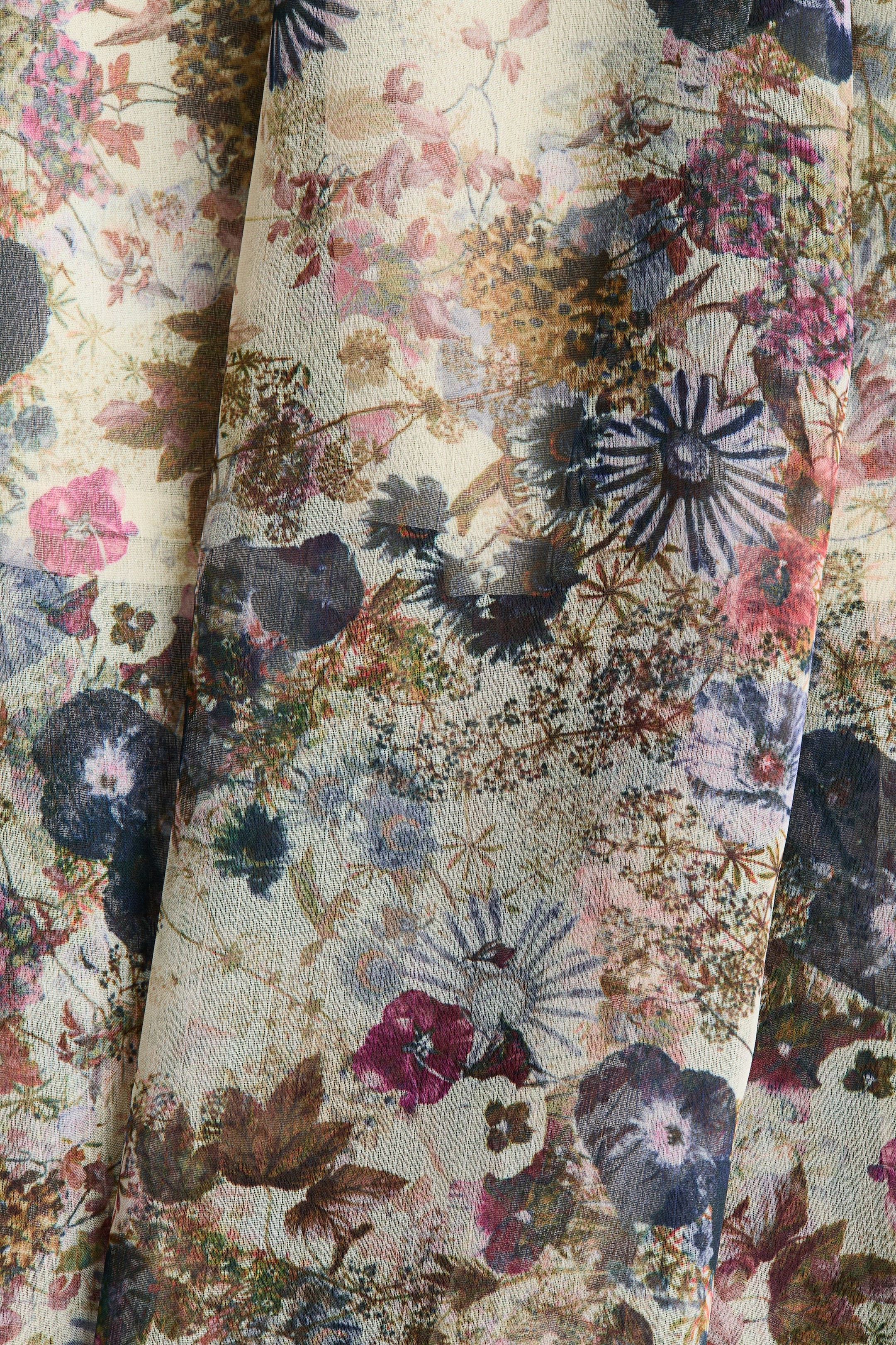 Ver imagem maior: Saia de crepe com franzido smock - Bege/Floral - SENHORA | H&M PT 2