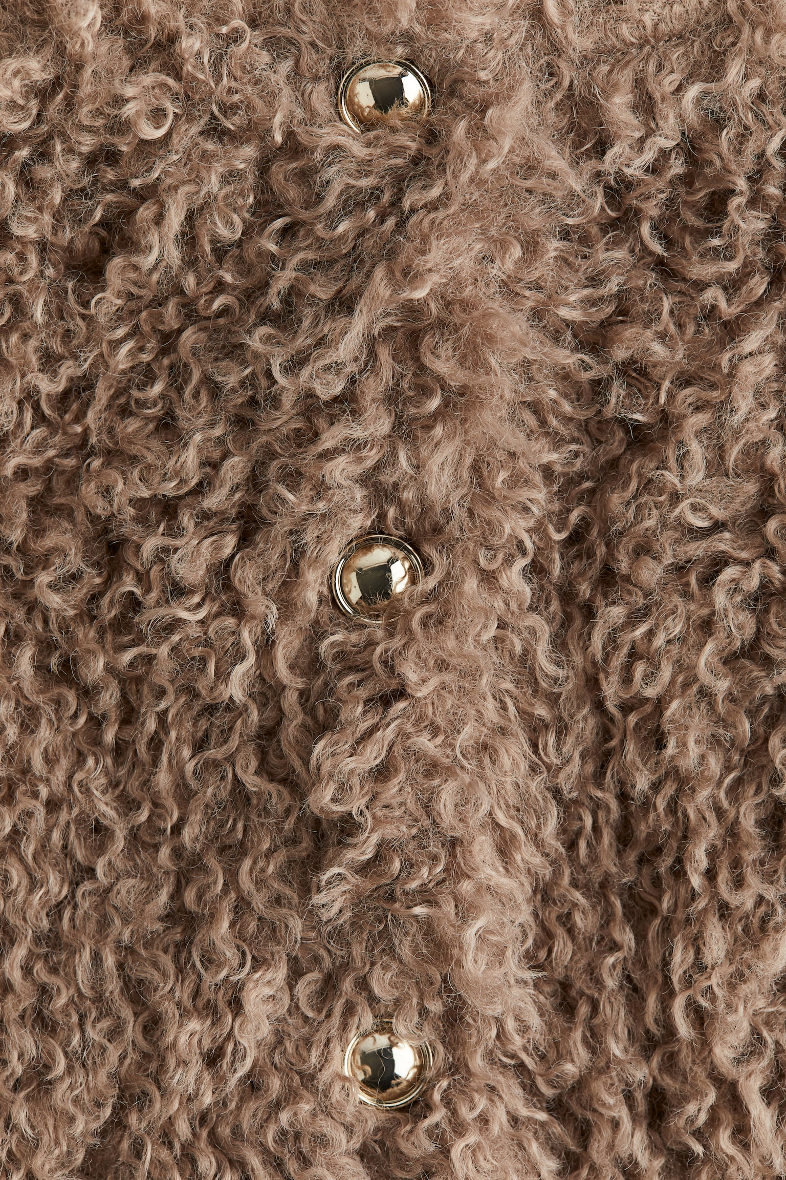 Fluffy cardigan - Dark beige - 4